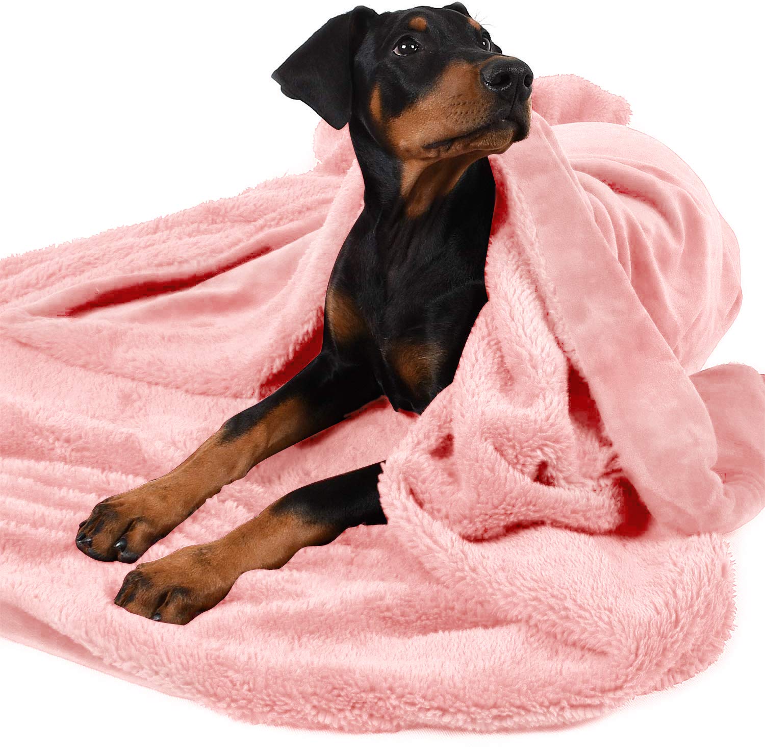 Fleece Haustierdecke Flauschig Waschbar Sherpa Plüsch Kuscheldecke Hundebett für Hunde Welpen Katzen,152x127 cm - 152 x 127 cm Rosa
