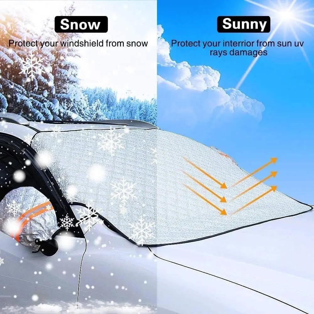 Anti-Neige Housses Grande Couverture Magnétique De Pare-Brise d'hiver De Voiture, Protection Contre Le Gel Et La Neige, Pare-Soleil Anti-UV