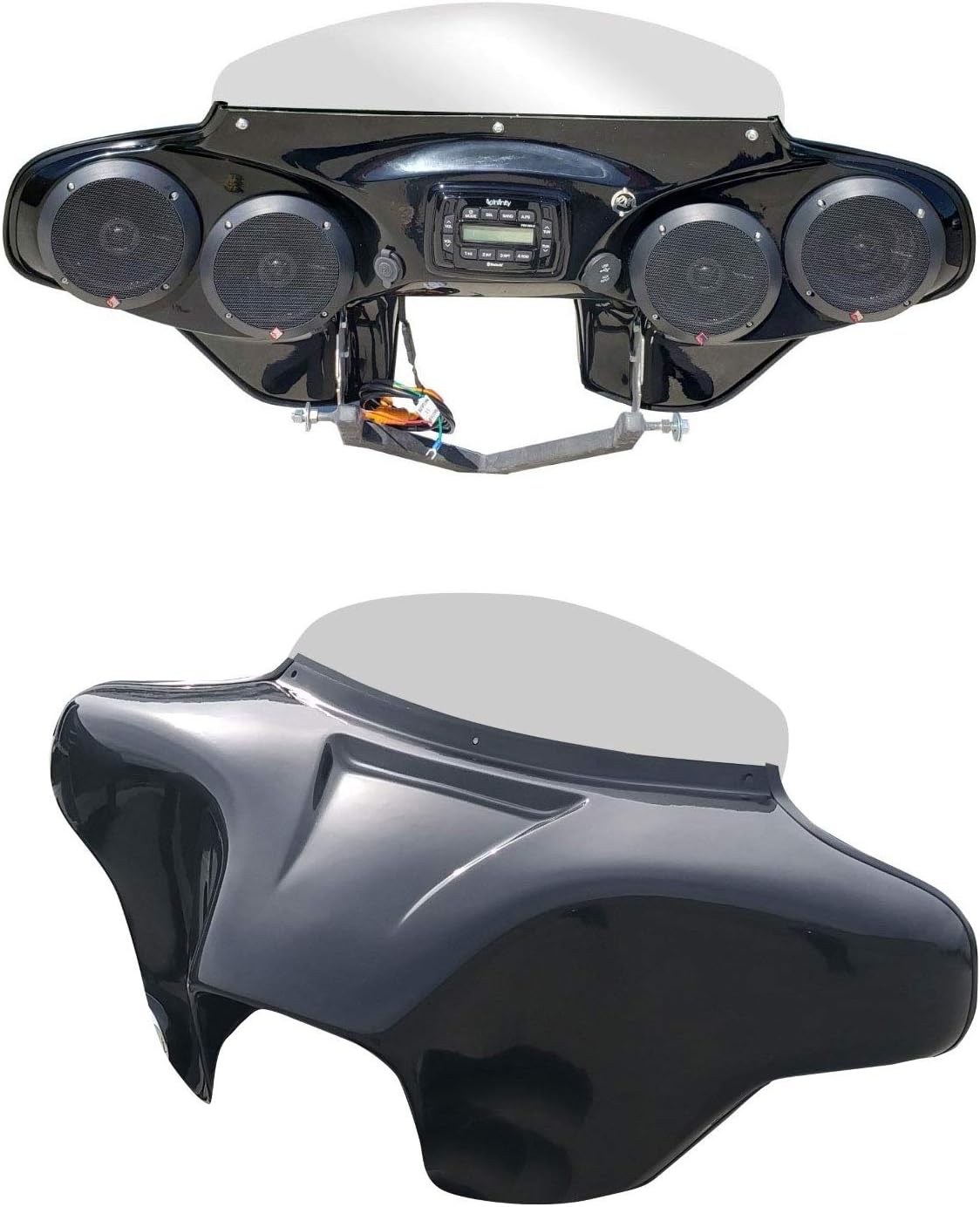Batwing Fairing for HD Road King with Stereo Speakers PRV250 and 4x5.25 Motorcycle Audio