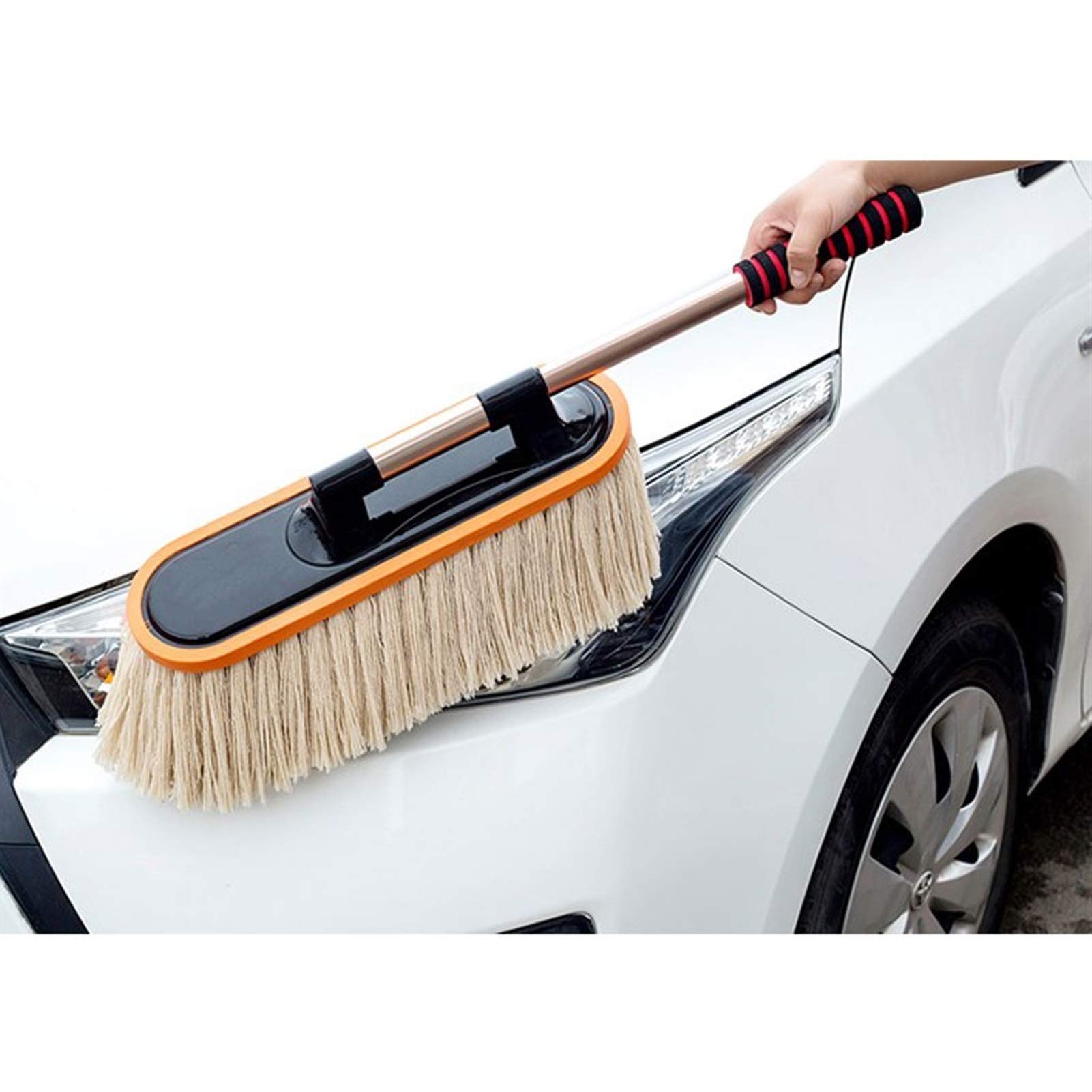 precipitador Cepillo de lavado de autos, microfibra Anti-estática Limpieza de automóviles Arrastre Removedor de plumero, Microfibra de mango telescópico extraíble con plumero for automóviles for herra