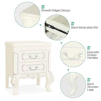 nanna樣 2つのセット Amazon.com: Tribesigns White Nightstand Set of 2, End Table