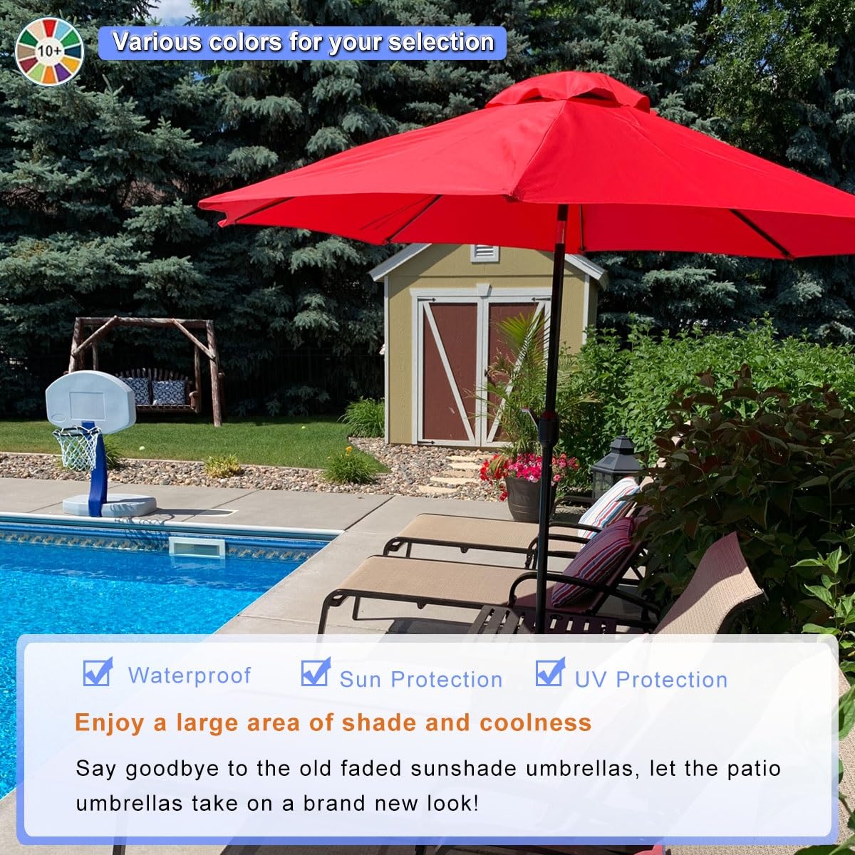 Parasol tarasowy, zapasowy baldachim, odporny na promieniowanie UV, pokrowiec na 2 m / 2,7 m, parasole 6/8 żeber, idealny na plażę, taras, balkon, do ogrodu na zewnątrz