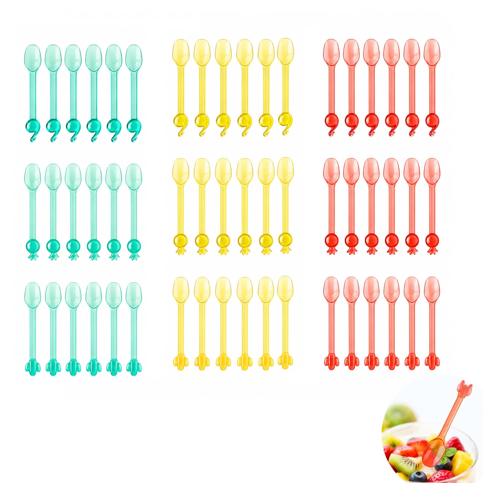 54pcs Mini Ice Cream Spoons, Reusable Colorful Dessert Spoons