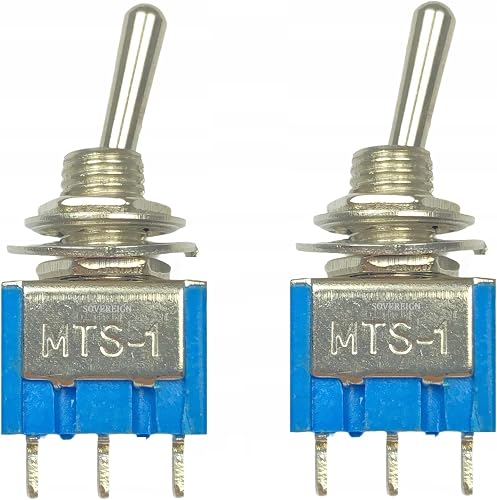 MTS-1 SPDT Toggle Switch 3 Pin 6A 125VAC Pack of 2