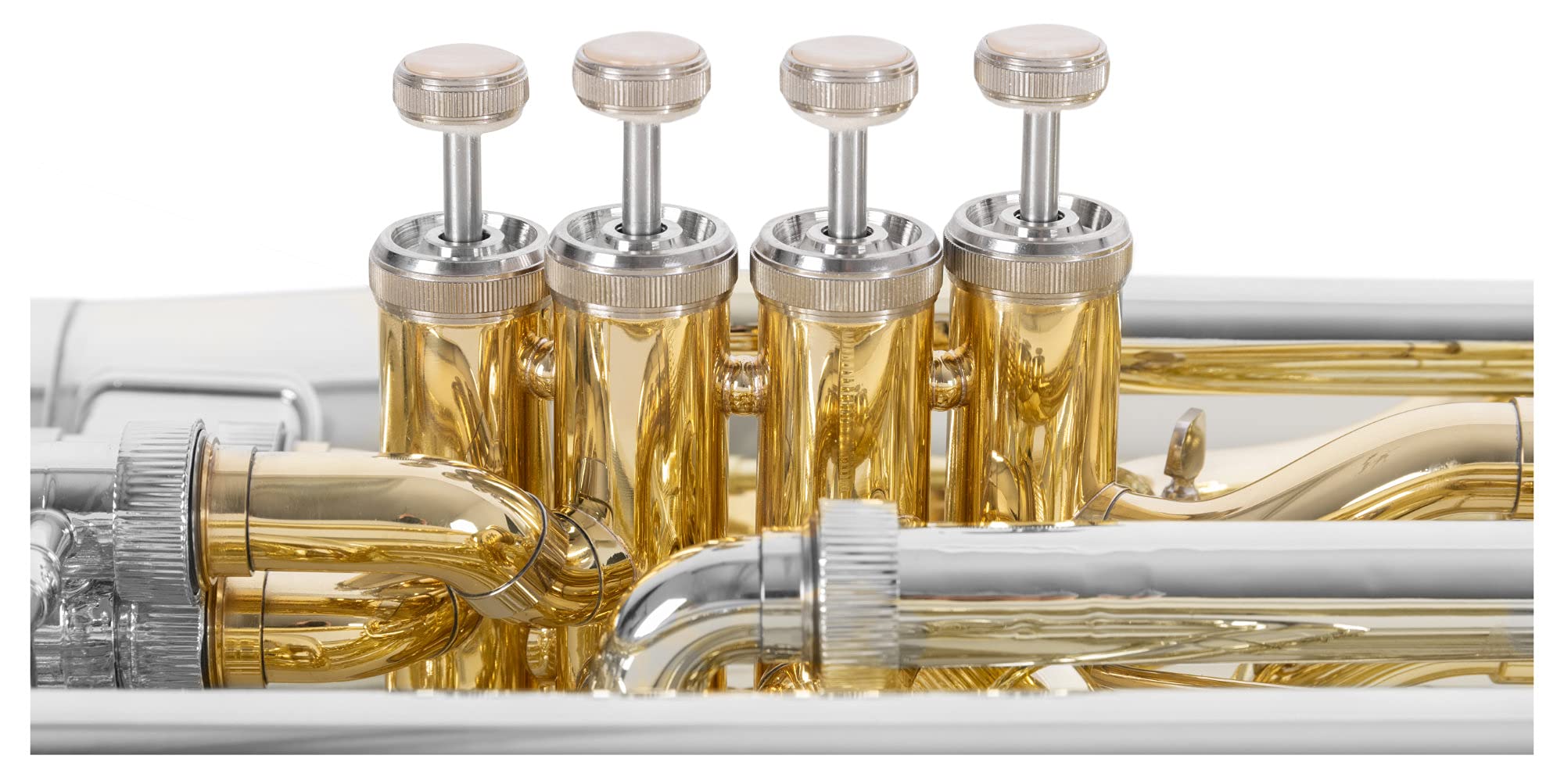 Classic Cantabile MardiBrass Tuba Bb en plastique - Extrêmement légère et très stable - Corps en ABS plastique - Soudure et mécanisme en laiton - avec housse & embouchure - Couleur : argent