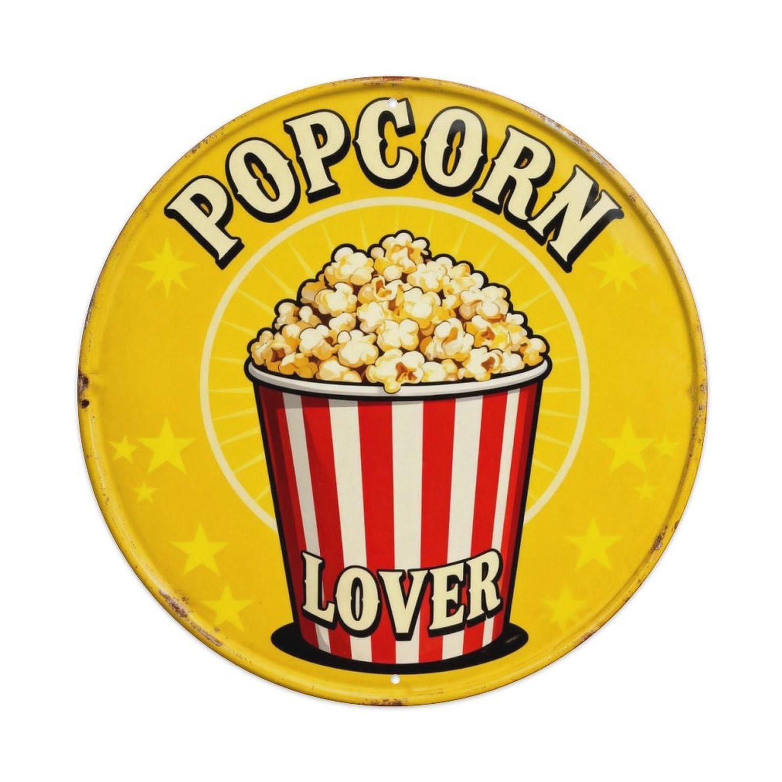Popcorn Lover Movie Night Sign Metal Tin Sign Plaque