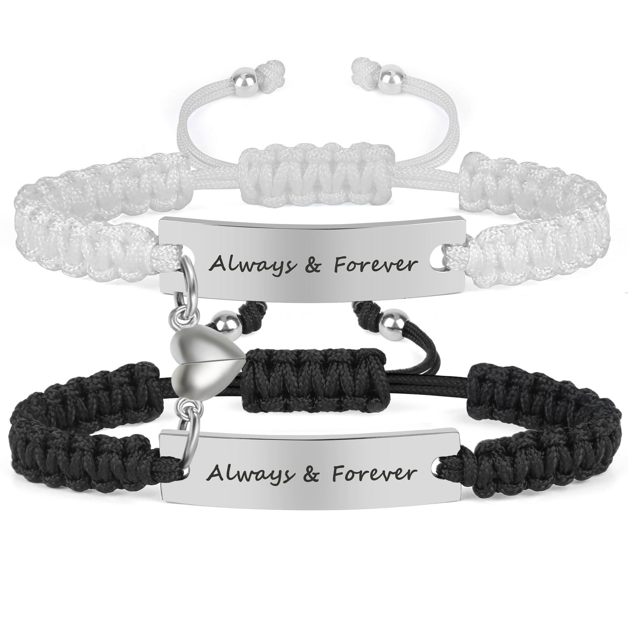 Couple Matching Bracelets for Bf and Gf, Best Friend Friendship Relationship Bracelet, Adjustable Stretch Bracelets Jewelry for Him and Her