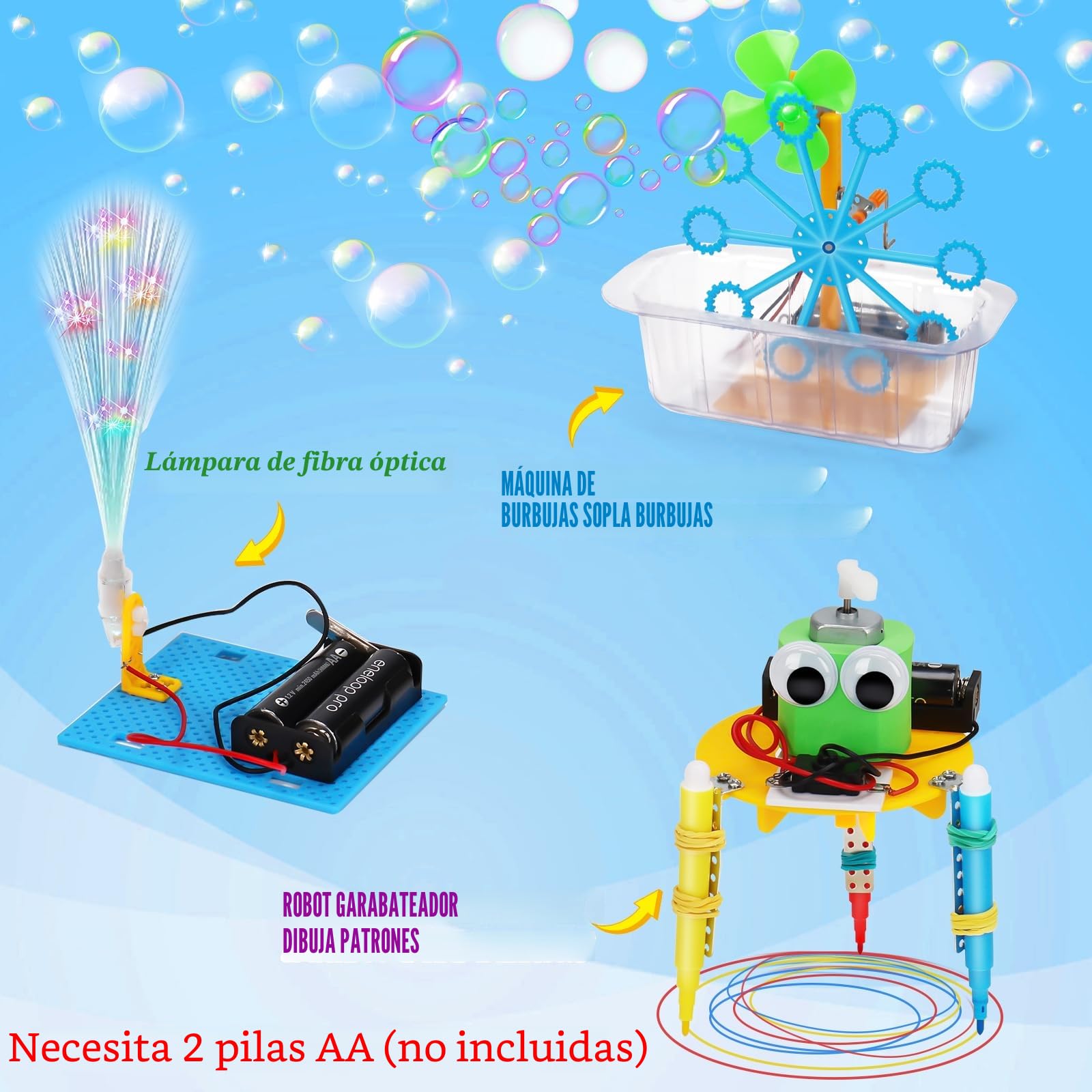 Stem Ciencia Kits para Niños 8+ Años, Juguetes Educativos para Niños 8-12, Experimentos de Ciencia Electrónica Proyectos de Actividades, Bricolaje Ingeniería Kits de Construcción 8 9 10 11 12