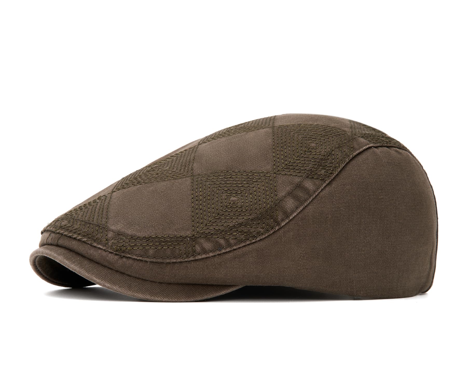 Quanhaigou Men's Cotton Flat Ivy Gatsby Newsboy Driving Hat Adjustable Irish Cabbie Ivy Driving Hunting Cap