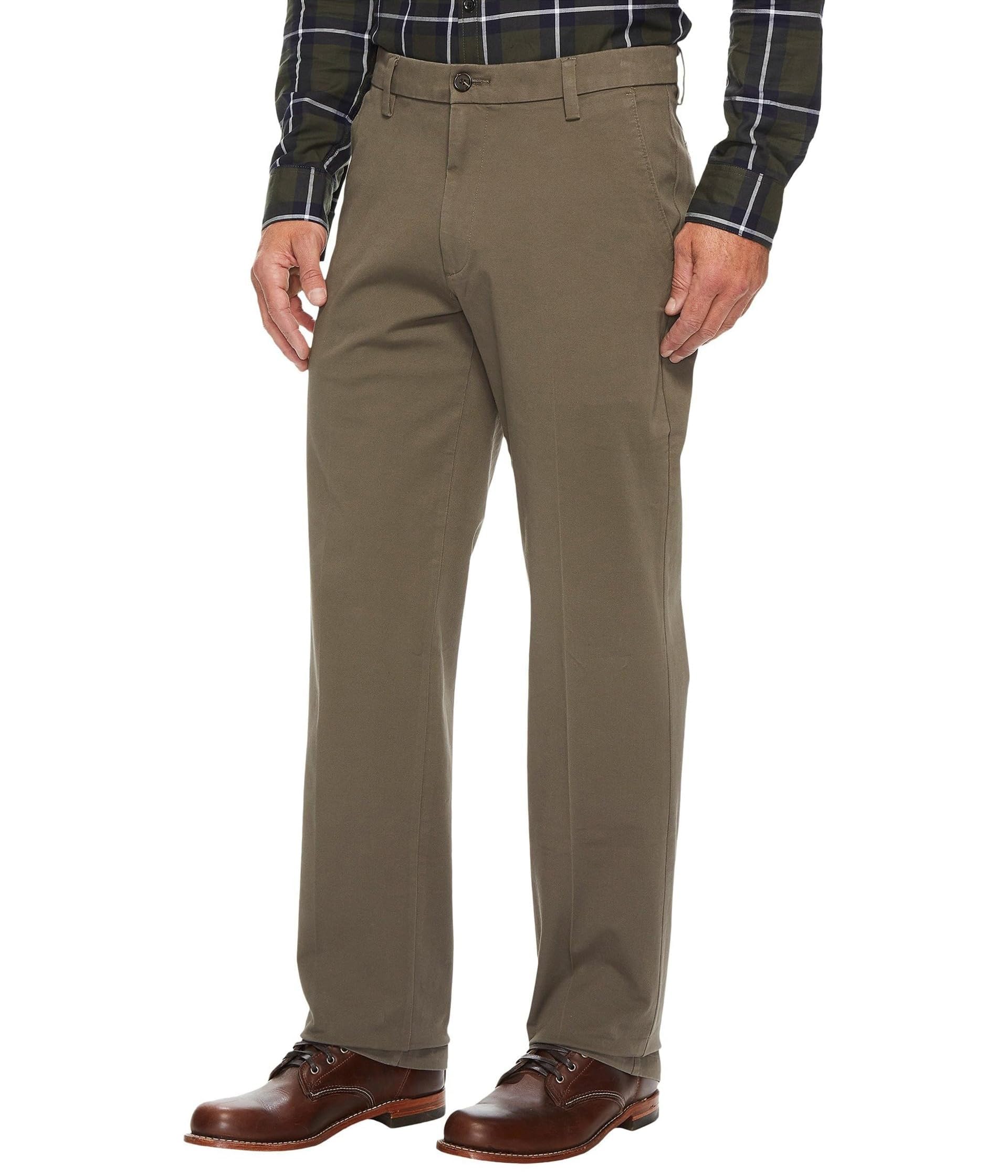 Dockers Pantalones de Corte Recto Workday Khaki Smart 360 Flex para Hombre (Regular, Grande y Alto), Dark Pebble, 32W x 30L