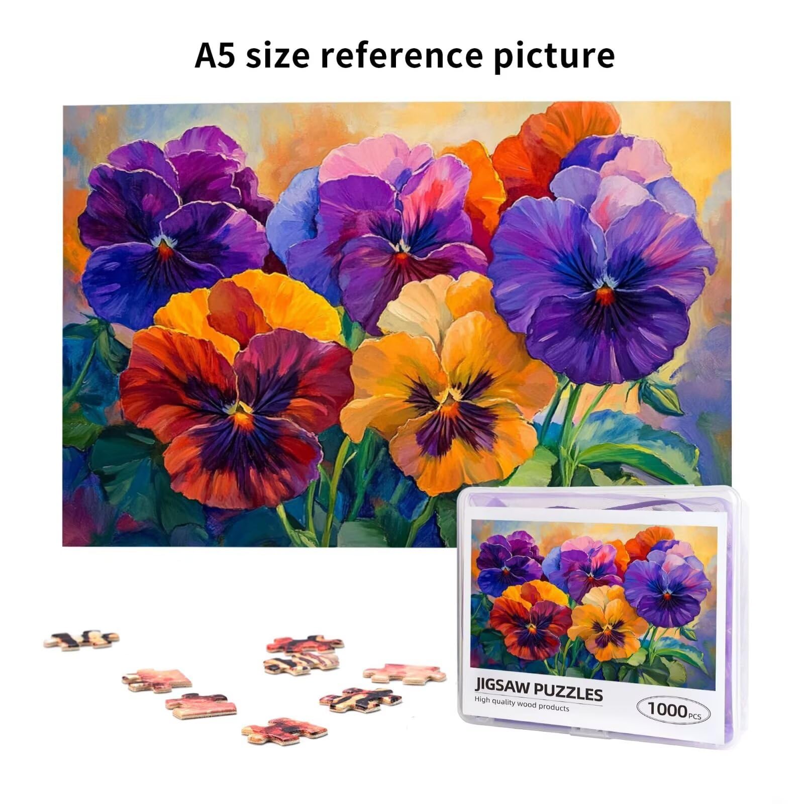 Puzzle 2000 Teile, Puzzle Erwachsene, Holzpuzzle Blume Impossible Jigsaw, Clevere Rätsel, HD Farbe Jigsaw mit Geschenkbox Verpackung for Room Decor, Geschenke für Frauen Farbe 100x70cm p-1906