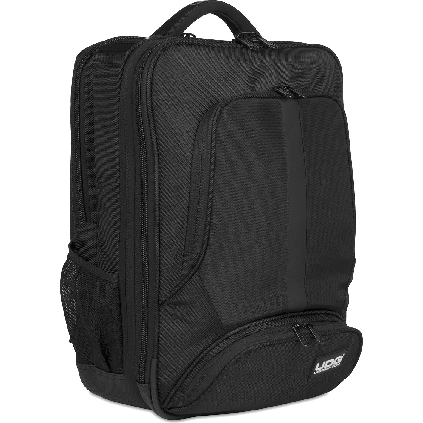 UDG Ultimate Backpack Slim Schwarz, innen Orange (U9108BL/OR) | 17-Zoll-Laptop und Controller in einer Tasche transportieren; wasserabweisendes Nylon; gepolsterte Fächer; Organizer