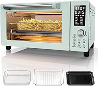 NuWave Bravo Pro Smart 21QT Toaster Oven Air Fryer Combo - 10-in-1 Convection Countertop Oven, 1800W 50-450°F Mint Green