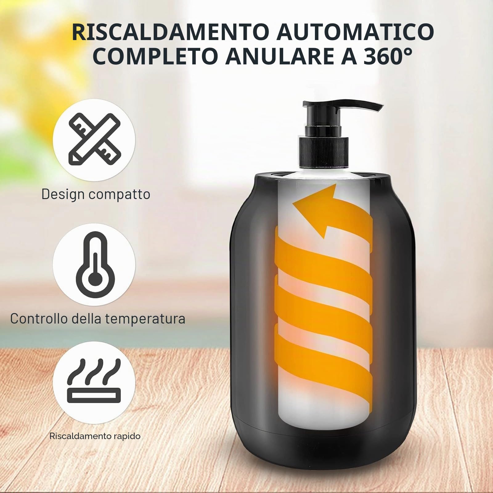 Scaldaolio da Massaggio, Riscaldatore di Olio per Bottiglia Singola con Display a LED, Dispenser di Scaldabiberon per Lozioni Portatili Regolabili in Temperatura, Bottiglia