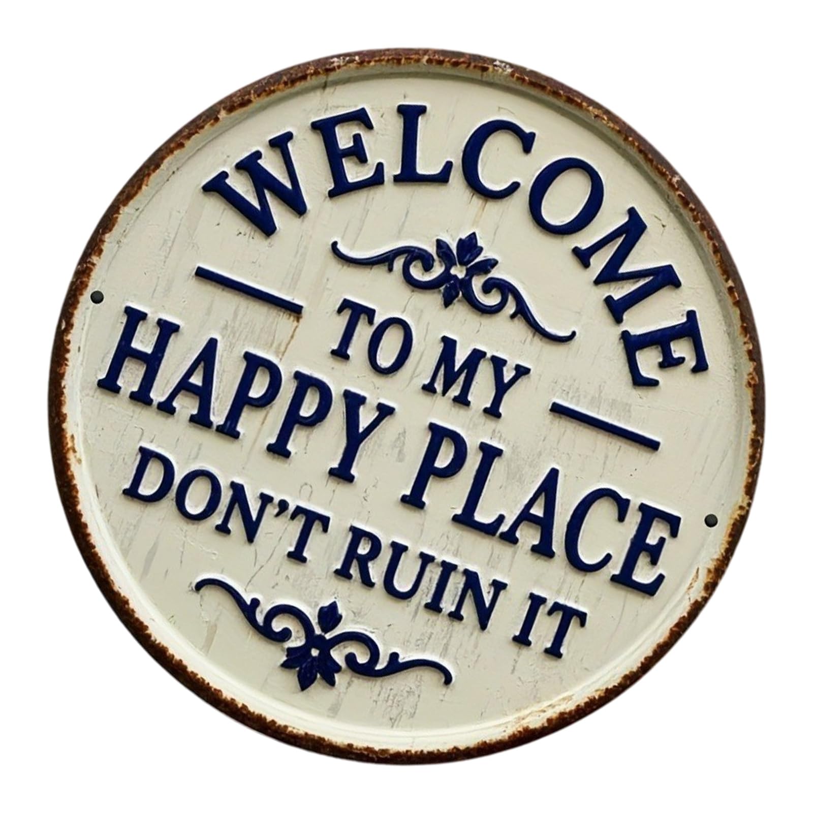 Metal Welcome Sign This Is My Happy Place Do Not Ruin It for Garden Wall Front Door Decor Farmhouses Front Door Decoration