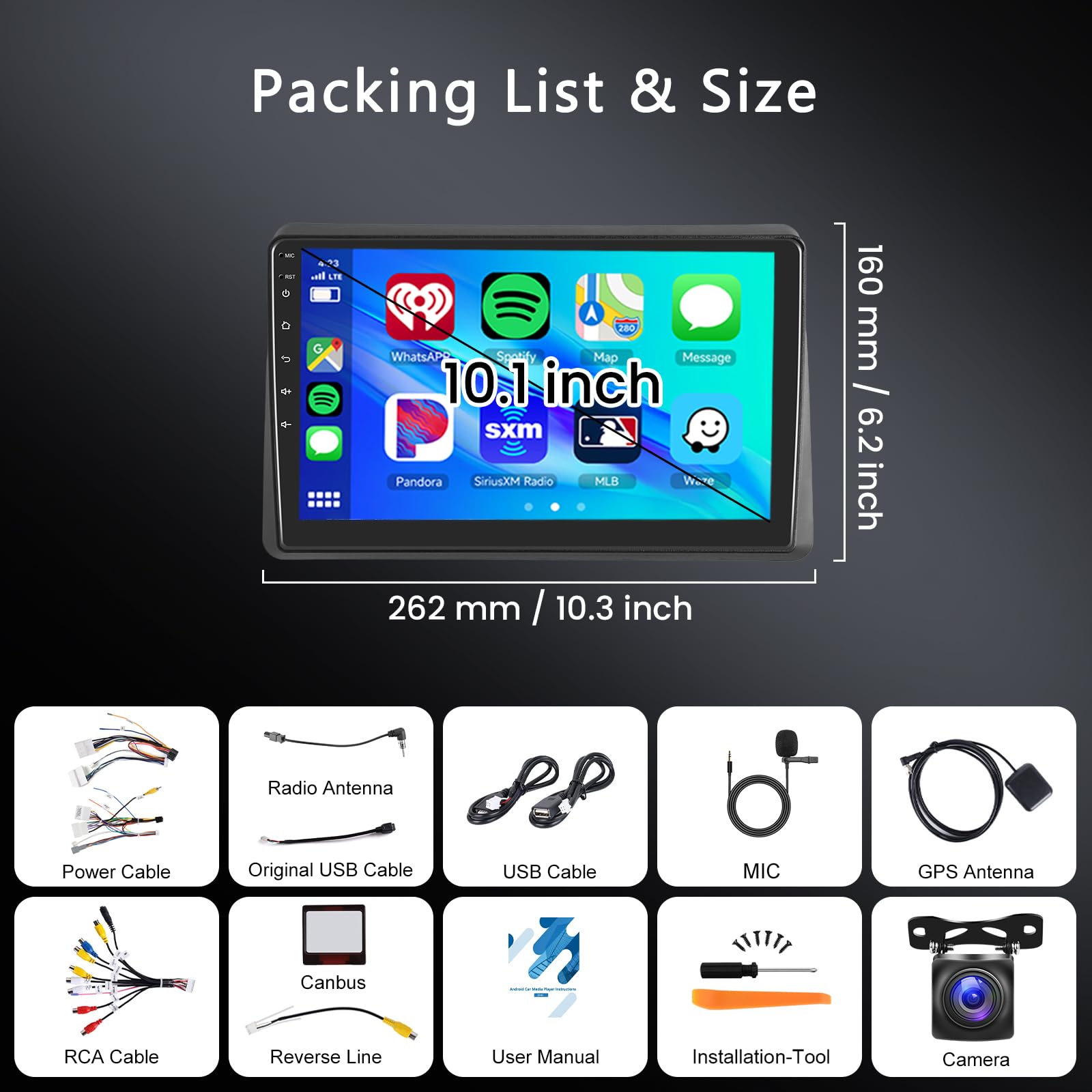 2GB 64GB Android Autoradio per Renault Master 2019-2022 Radio Wireless Carplay Android Auto, Hodozzy 10,1 Pollici Touch Screen Stereo Auto GPS, WiFi, Bluetooth, FM/RDS 2 Din Radio per Renault Master