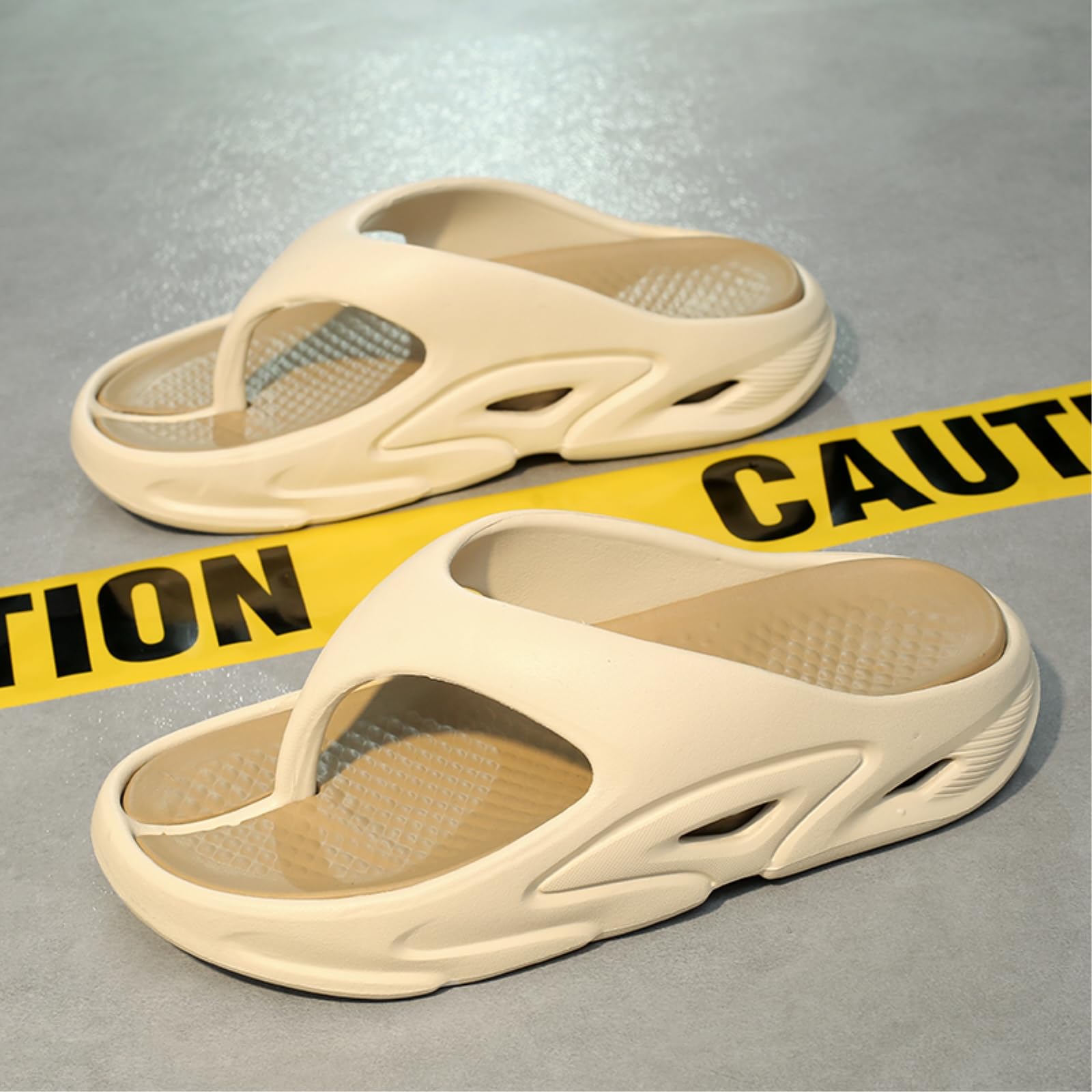 Sandalias Hombres Negro Neón Verde Hueco Plataforma Chanclas, Deporte Corte Antideslizante Eva Tanga Sandalias, Luz Acolchada Rápida Seca Playa De Verano-Black Orange-36-37