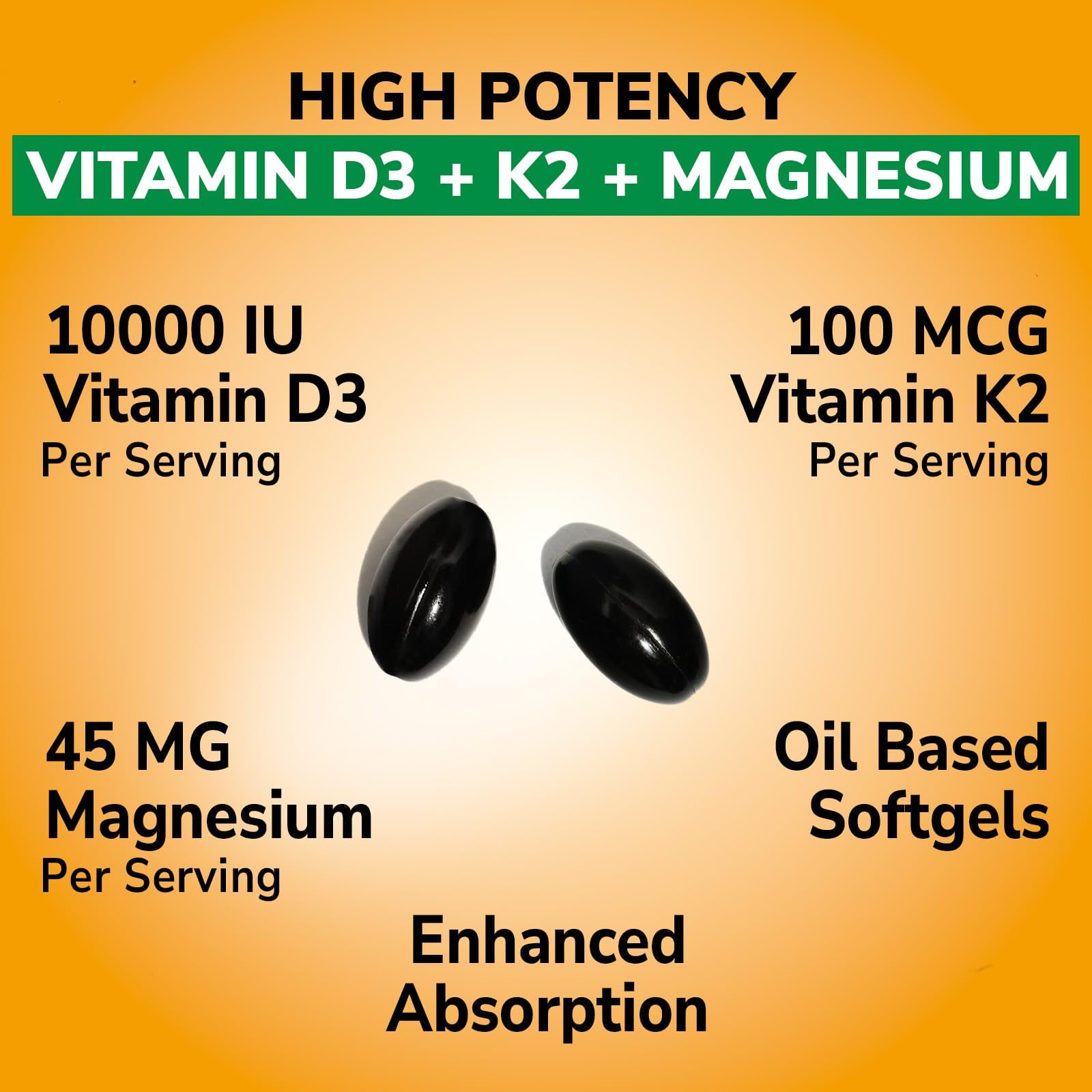 Vitalibre Vitamin D3 K2 10000 IU + Magnesium Glycinate, 60 Mini Softgels — Amazon image 6