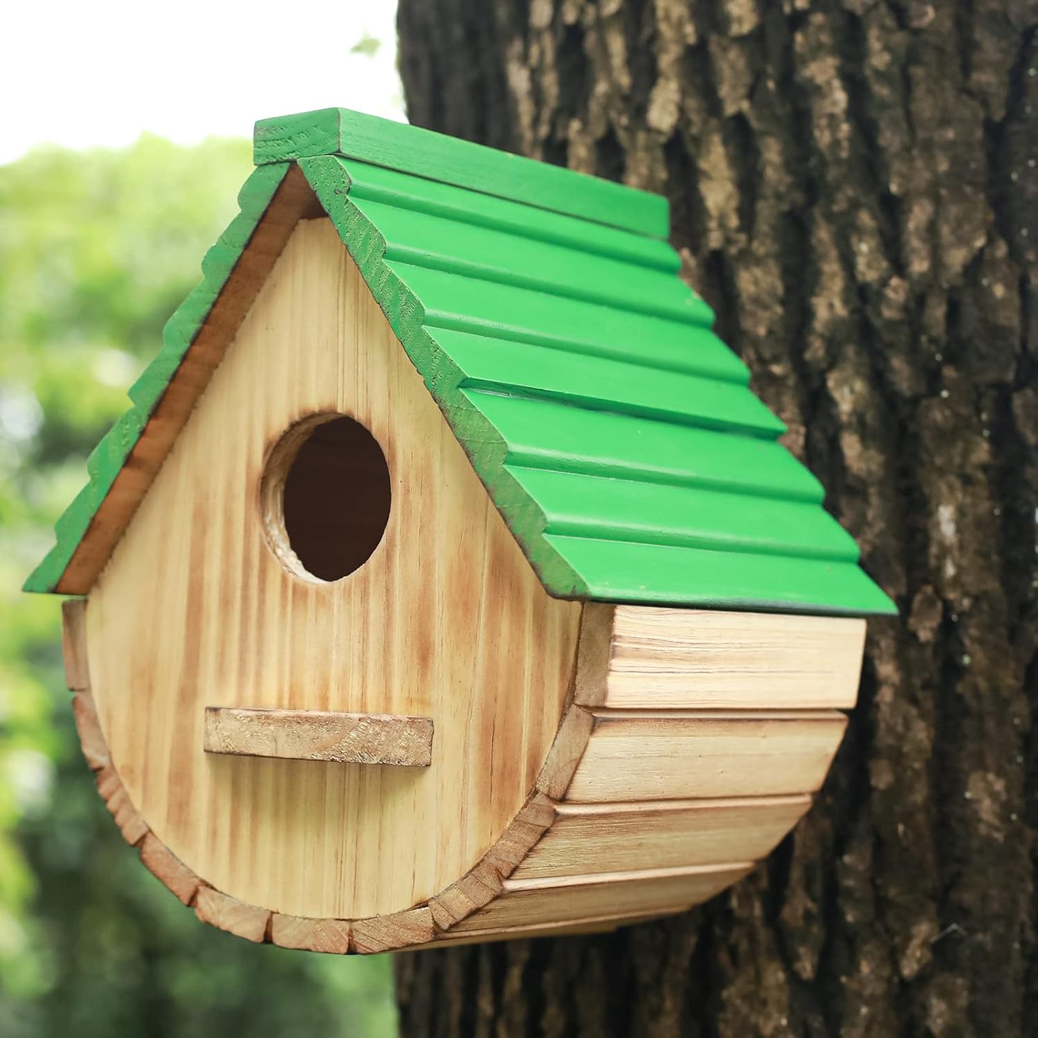 STARSWR Bird House,Outdoor Birdhouse, Wooden Bird Houses for Outside Clearance Bluebird Finch Cardinals Hanging Birdhouse Garden Viewing