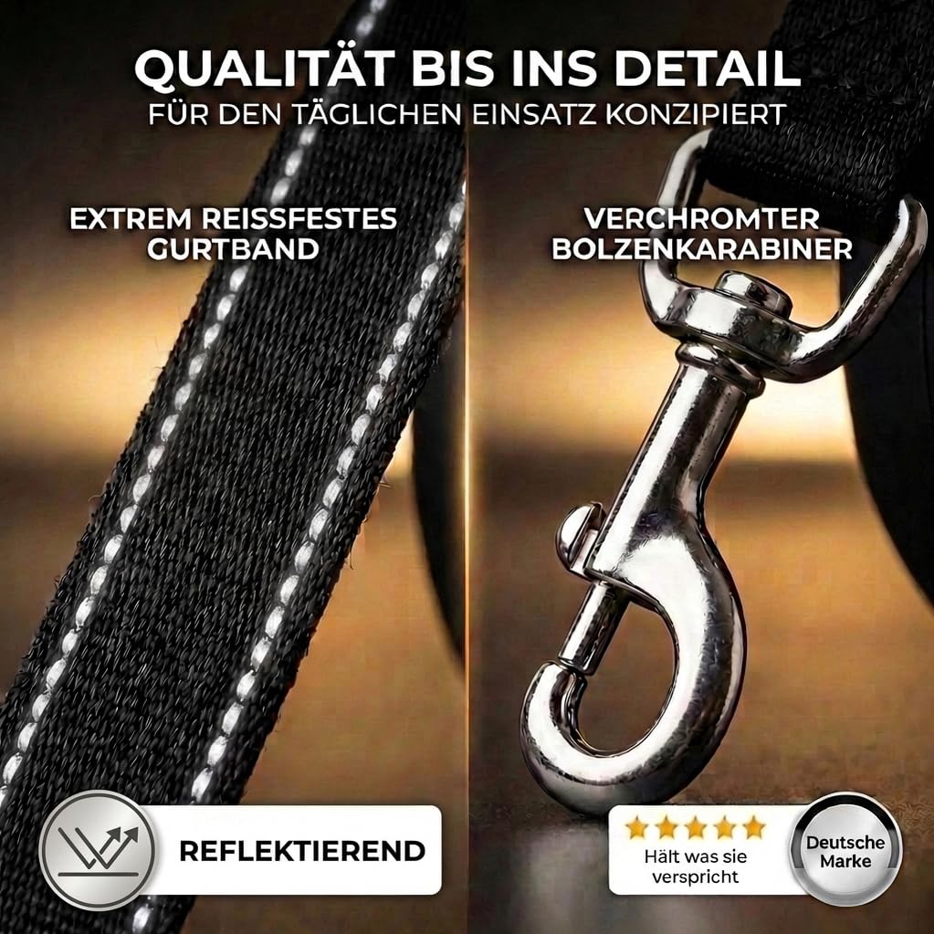 HUND IST KÖNIG Rollleine Hundeleine 8m für kleine & große Hunde | Hochwertige Hundeleine ausziehbar mit bequemen Griff | Robuste Ausziehleine | bis 50kg