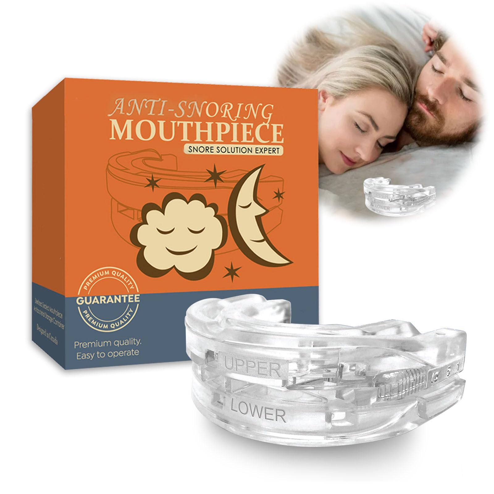 Férula de crujido para la noche, antirronquidos contra ronquidos y crujidos, férula dental, eficaz anti ronquidos, rechinar de dientes para hombres y mujeres
