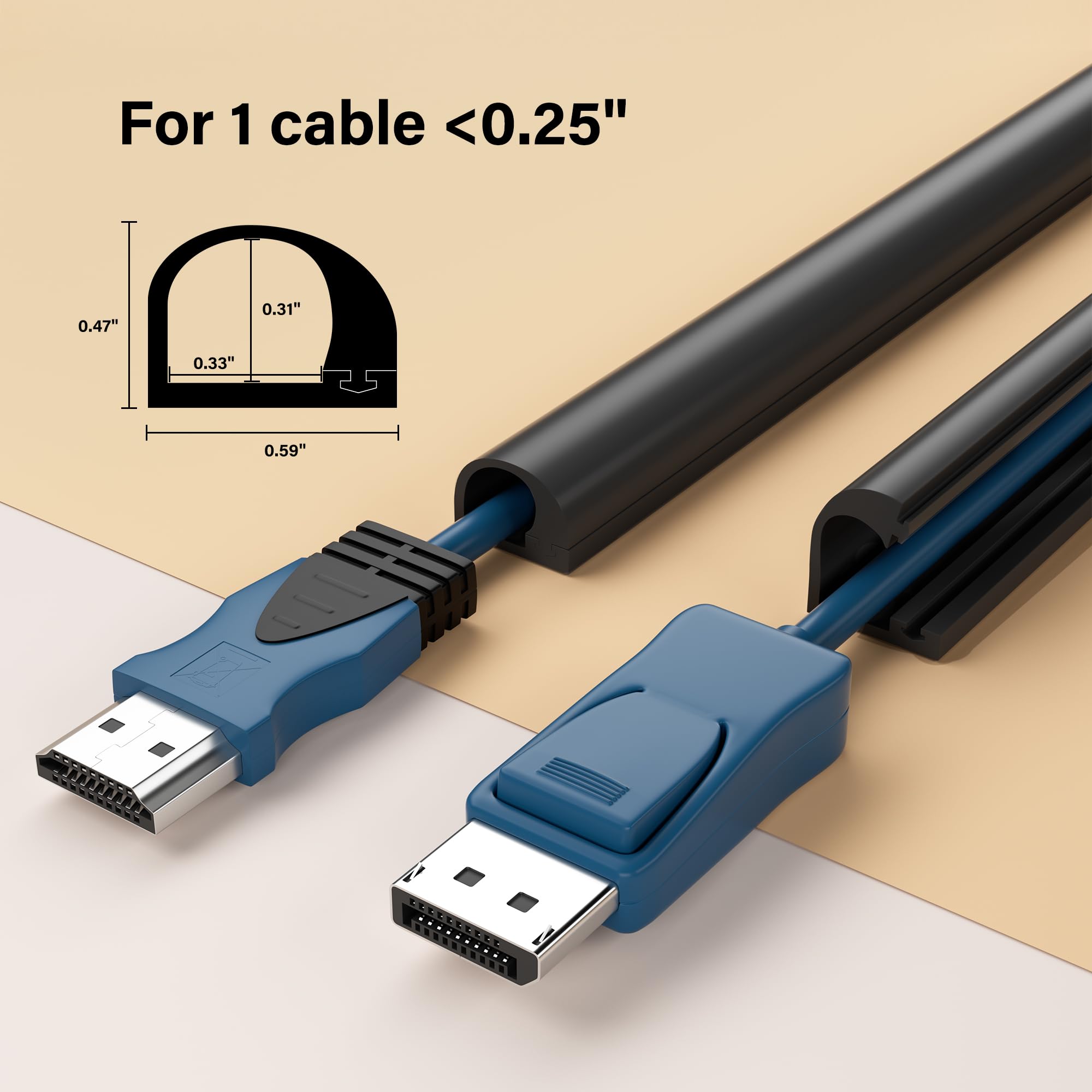 Kabelkanal selbstklebend 4m– Flexibler Silikon Kabelkanal für 1 Kabel (15x12 mm) – Kabelabdeckung für Wand, TV & Schreibtisch – schneidbar & überstreichbar (Schwarz)