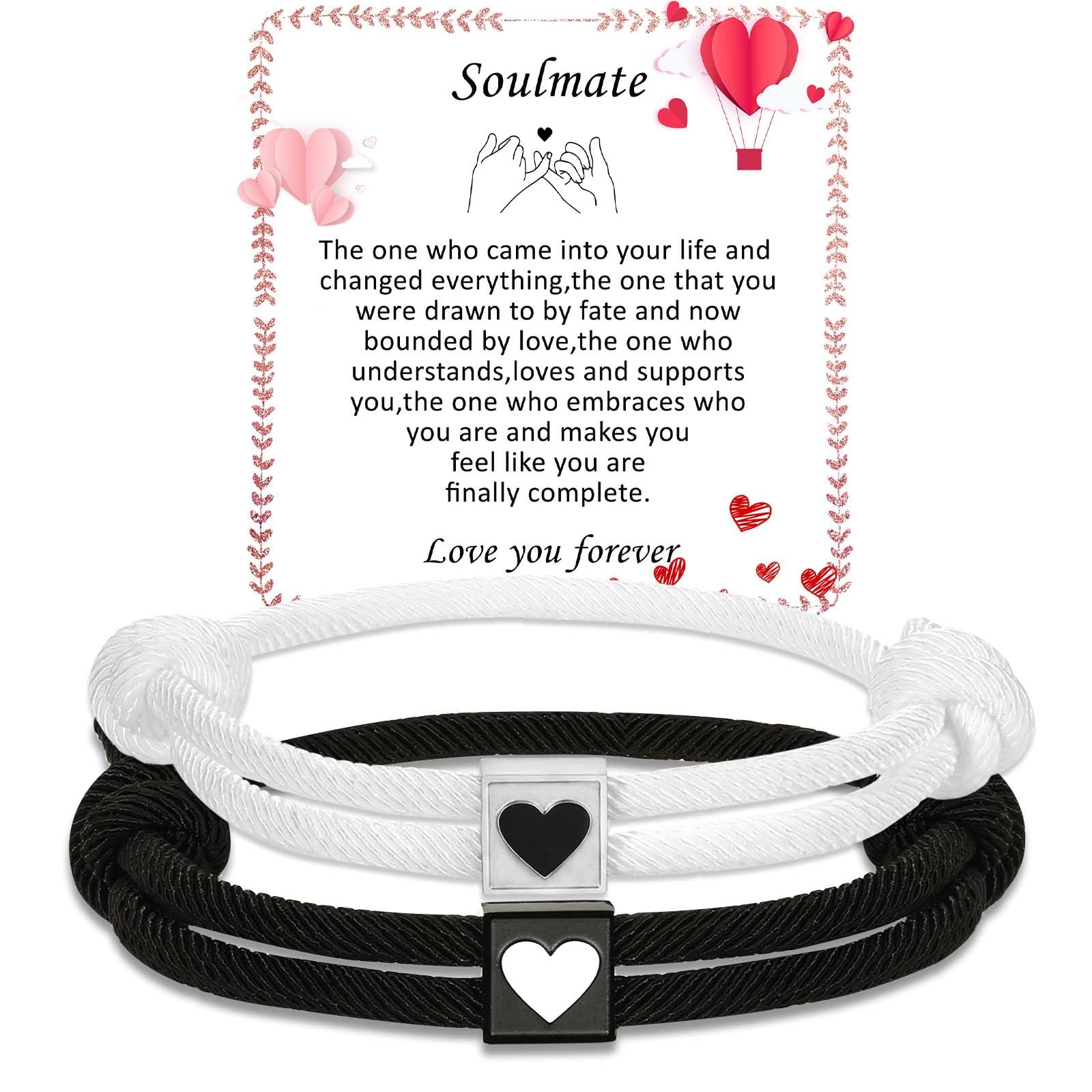 Valentin Geschenk Frau - Pärchen Armbänder Matching Armbänder Adjustable Rope Armbänder für Paare Weihnachten Jahrestag Valentinstag Geschenke für ihn HerBoyfriend Freundin Liebhaber Ehemann Ehefrau