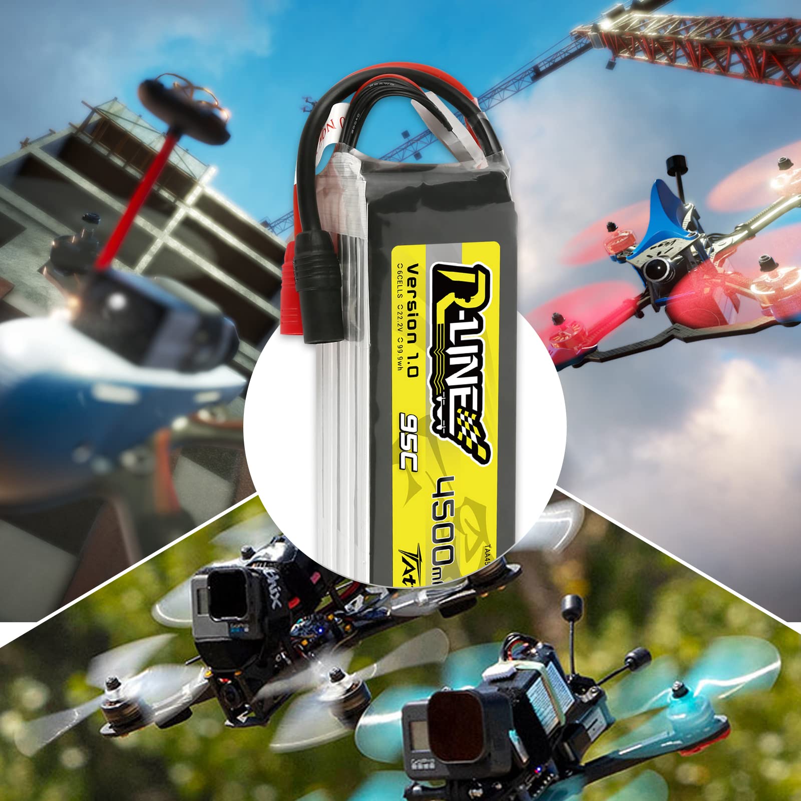 Tattu Lipo 6S RC akumulator 4500 mAh 95C 22,2 V Softcase akumulator z wtyczką AS150 do Plug for FPV Racing Quadcopters UAV, RC Car RC Boat RC Heli Airplane