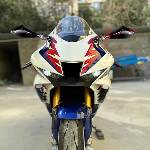 Miniatura 6 de SLMOTO Espejos retrovisores laterales LED intermitentes universales para todas las bicicletas de calle Honda, Kawasaki, Suzuki, Yamaha, Ducati,