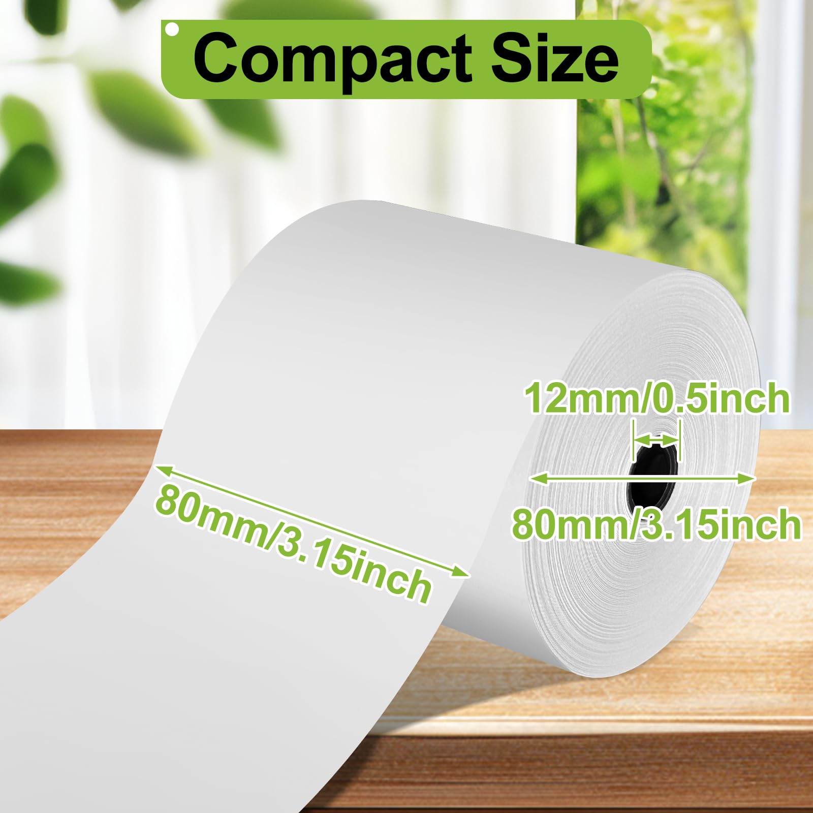 Papel Térmico 80x80x12 mm, 10 Rollos de Papel Tickets para Caja Registradora, Premium rollo termico para Impresora TPV Térmica de Ticket