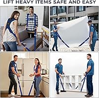 Vista 5 de Ytonet Correas de Mudanza, Sistema de Elevación y Movimiento para 2 Personas con Soporte Trasero Acolchado, Correas de Elevación para Mover Muebles