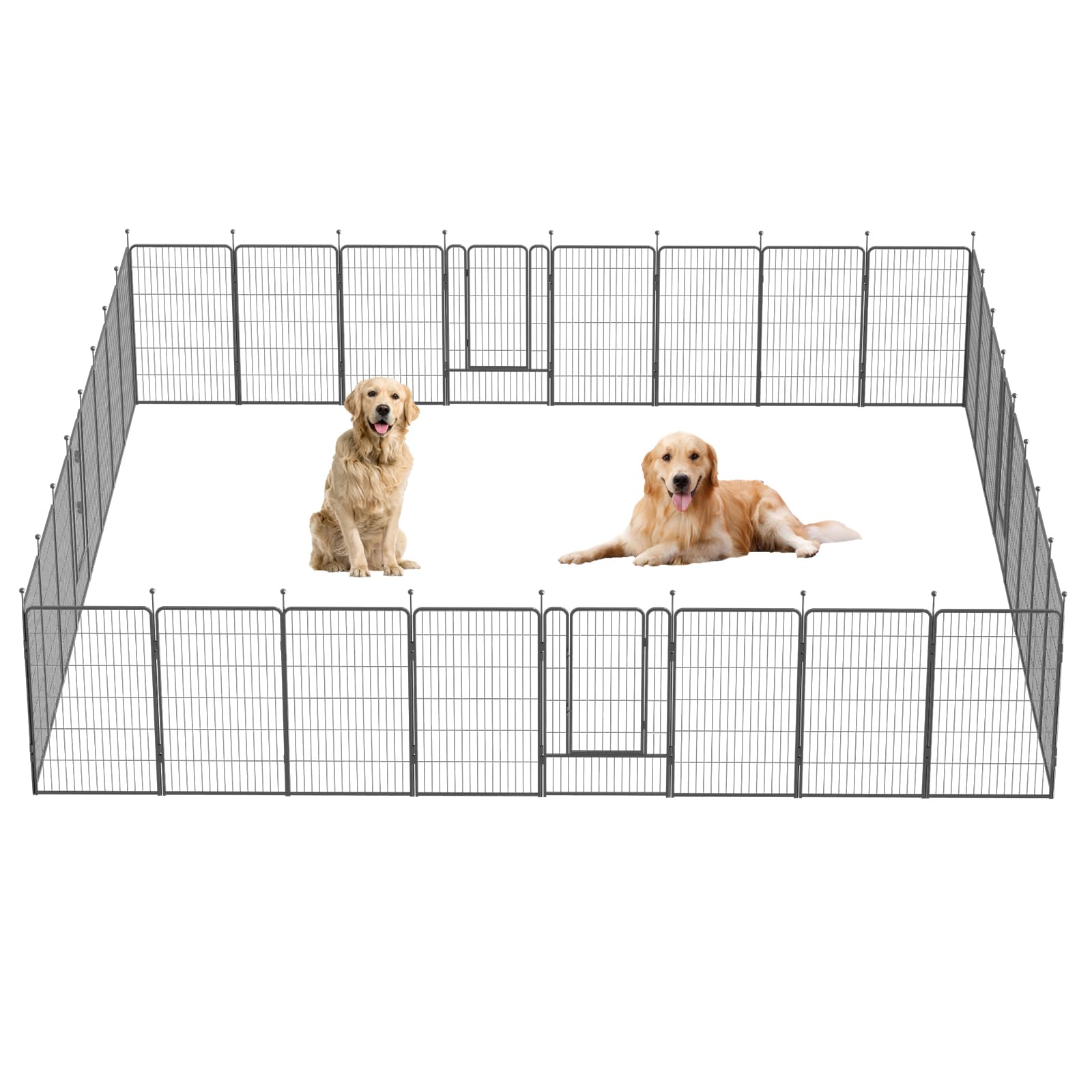 Dog Playpen,32/40/45 Inch Height in Heavy Duty, Folding Indoor Outdoor Anti-Rust Dog Exercise Fence, Portable Pet Playpen with Door for Large Medium