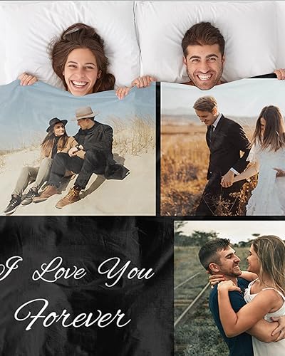 Miniatura 4 de Manta personalizada con imagen, personalizada para novio, novia, manta de franela súper suave, manta personalizada con fotos, texto, cumpleaños, San