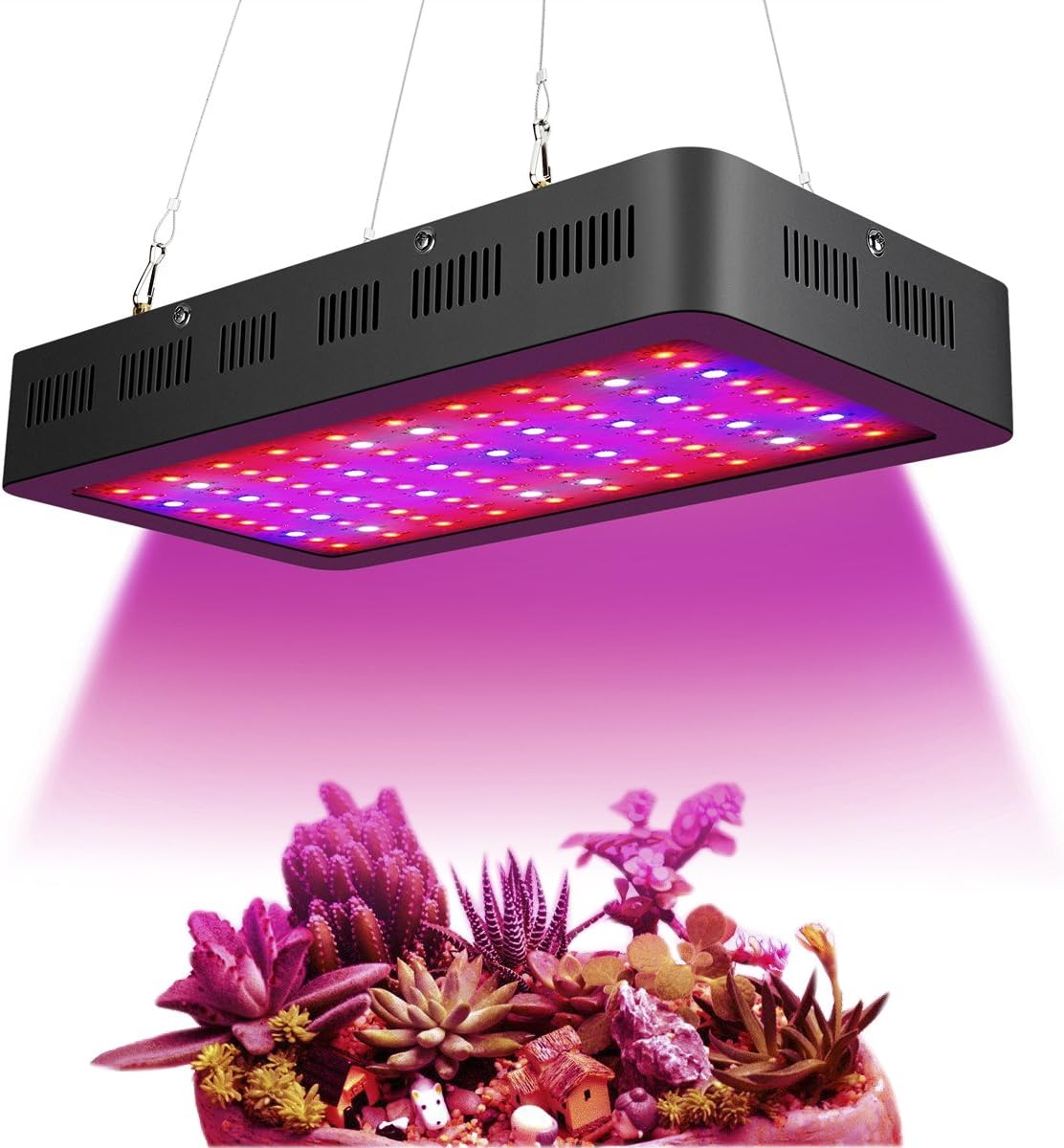 ARKNOAH 1500W LED Grow Light Double Chip Full Spectrum for Greenhouse Hydroponics and Indoor Plants Veg and Flowering (Black)
