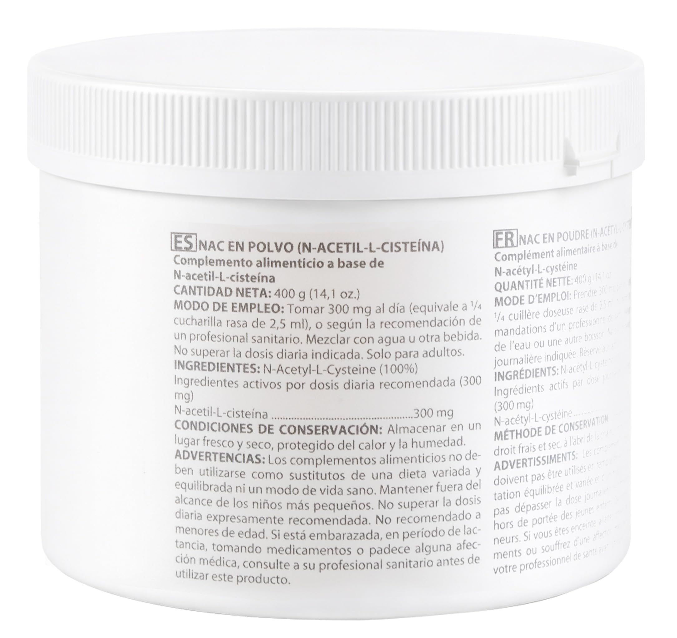 NAC (N-Acetyl-L-Cystein) Pulver 400g | 100% Reines Pulver | Ohne Aromen | Einzige Zutat | Kapselfrei | Nahrungsergänzungsmittel