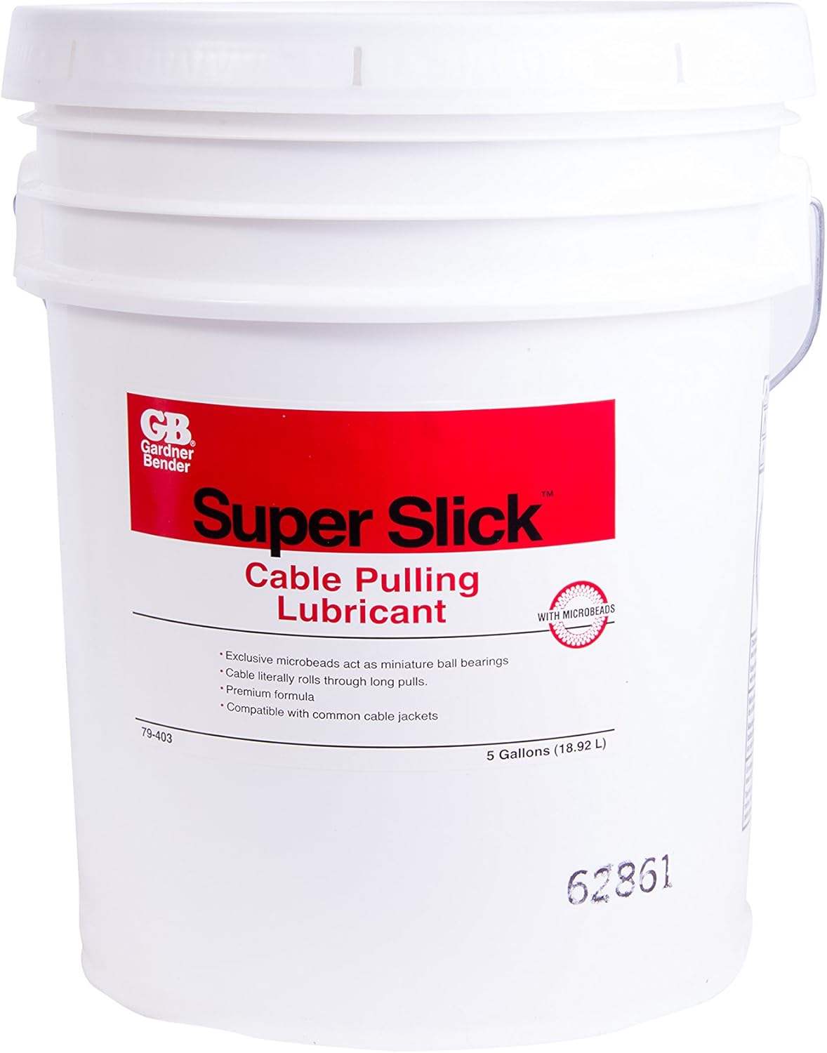 🔥 Hot Deals Gardner Bender 79-403 Super-Slick Cable Pulling Lubricant, 28° - 200°F, Dries Clear, Conduit Insulation, 5 Gal. Bucket, White