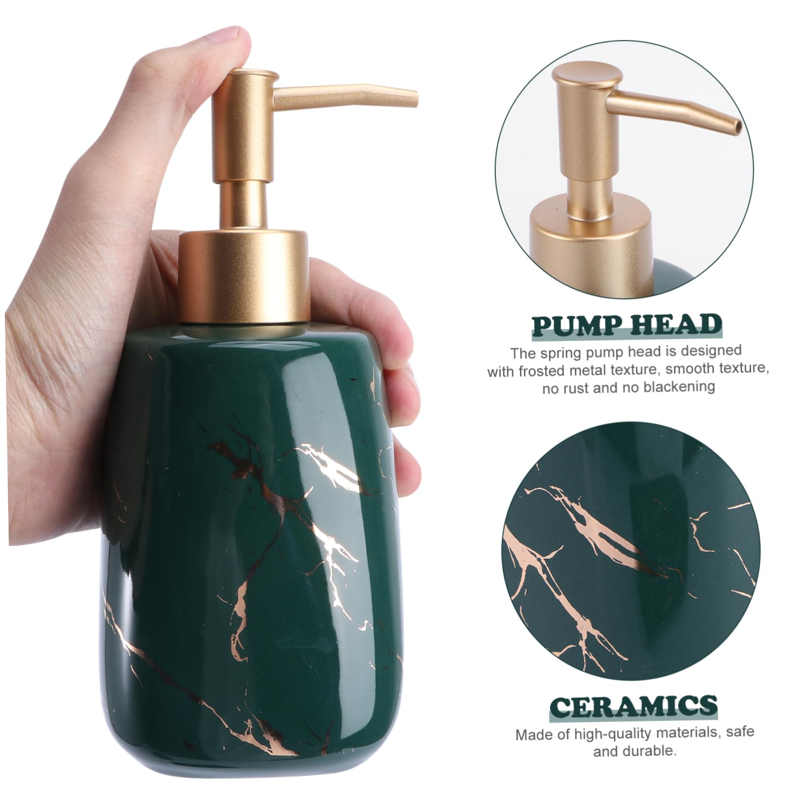 Juego de Baño de 3 Piezas en Cerámica, Diseño Mármol Elegante