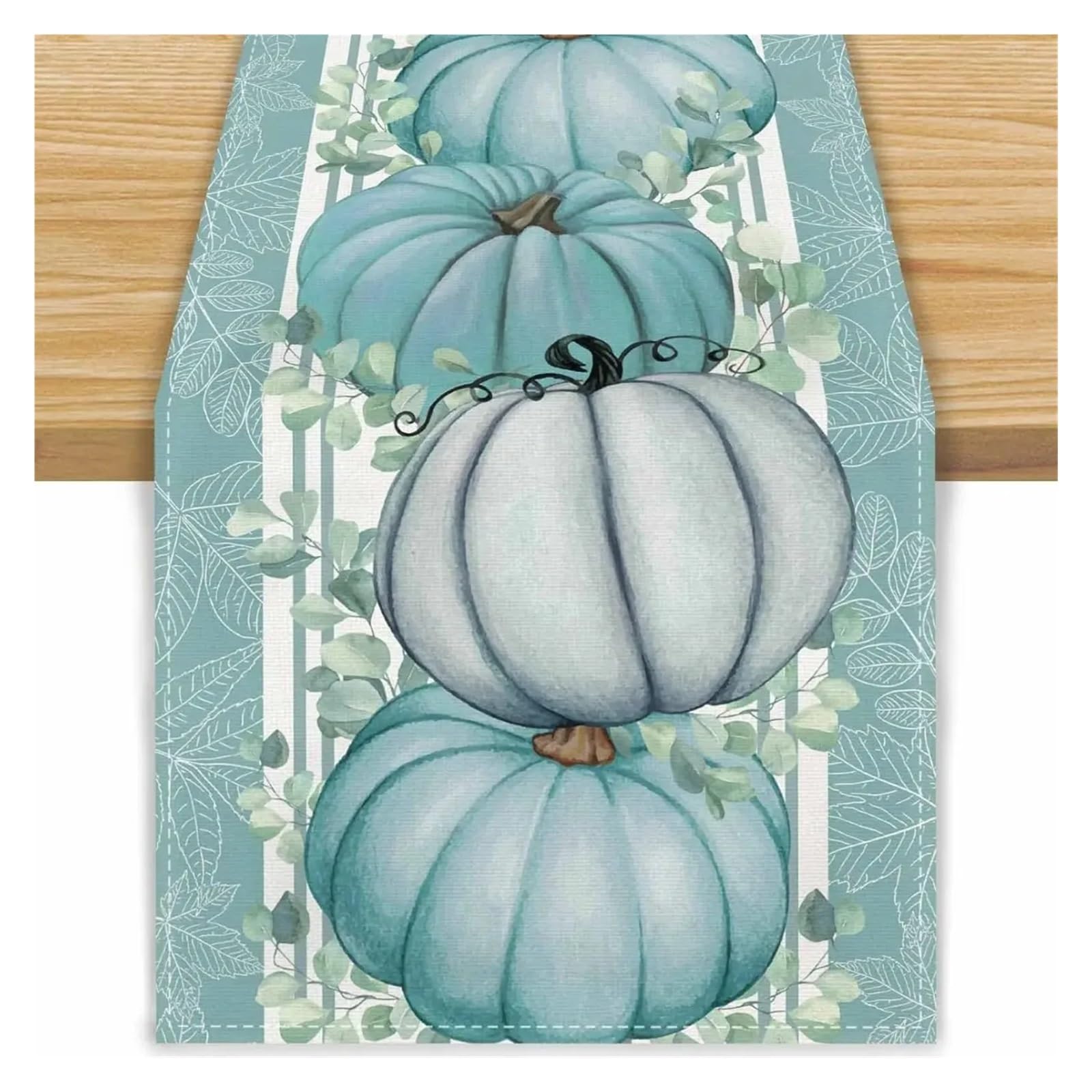 Table Runner Table Runners Fall Pumpkin Maple Leaves Linen Autumn Plaid Farmhouse Party Kitchen Dining Decor(C,180x33cm70x13inch)