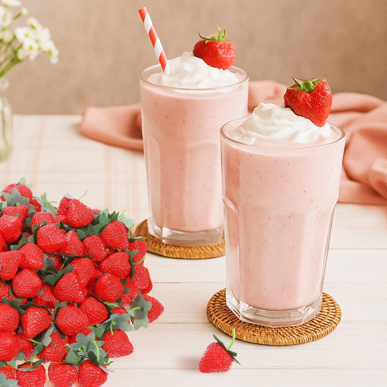 Künstliche Früchte Küche 100 Künstliche Erdbeeren, Künstlich Rot, Fotografie Requisiten Dekoration Tischdekoration