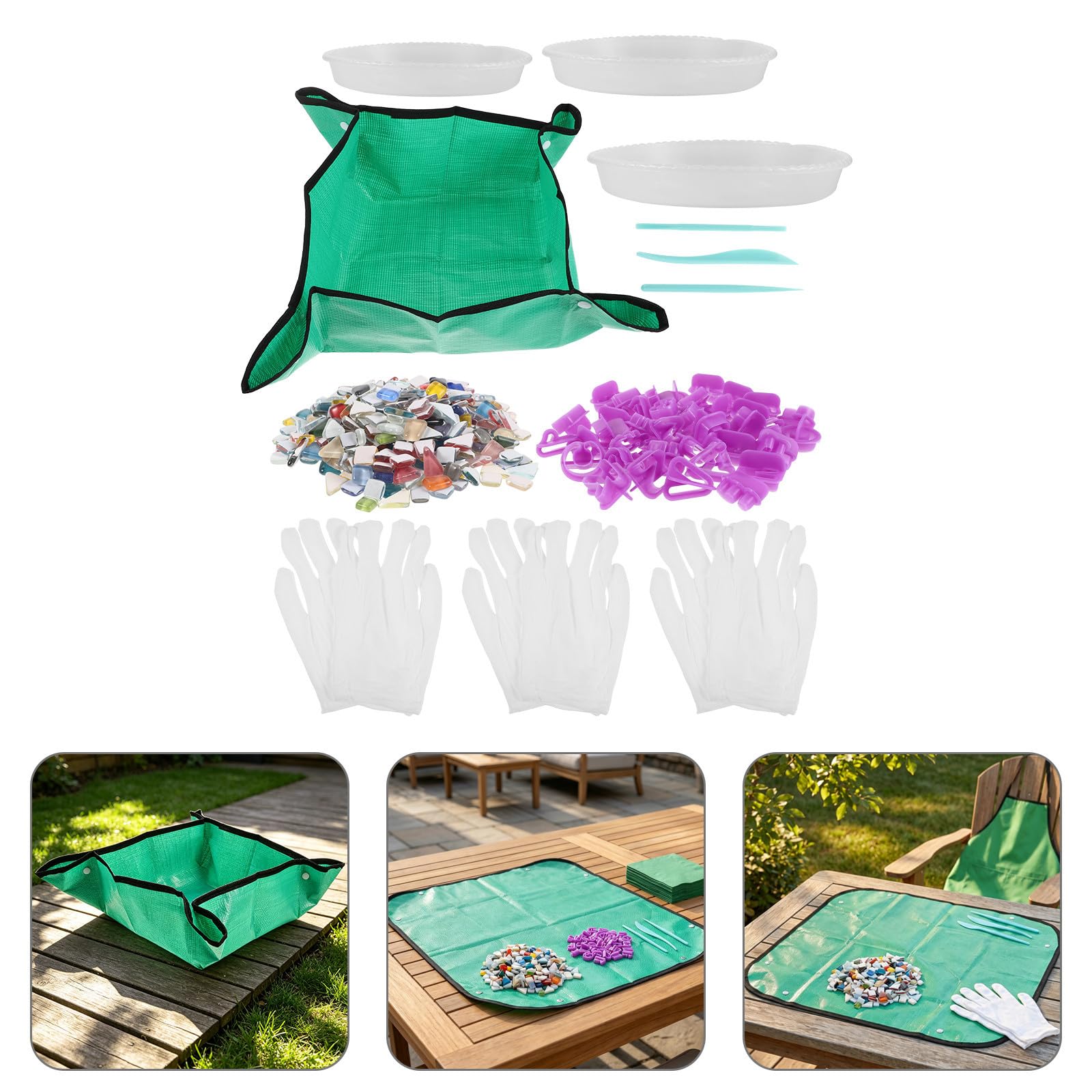 Kit de Dalles de Mosaïque Soi-même pour Jardin, Moules Modulaires