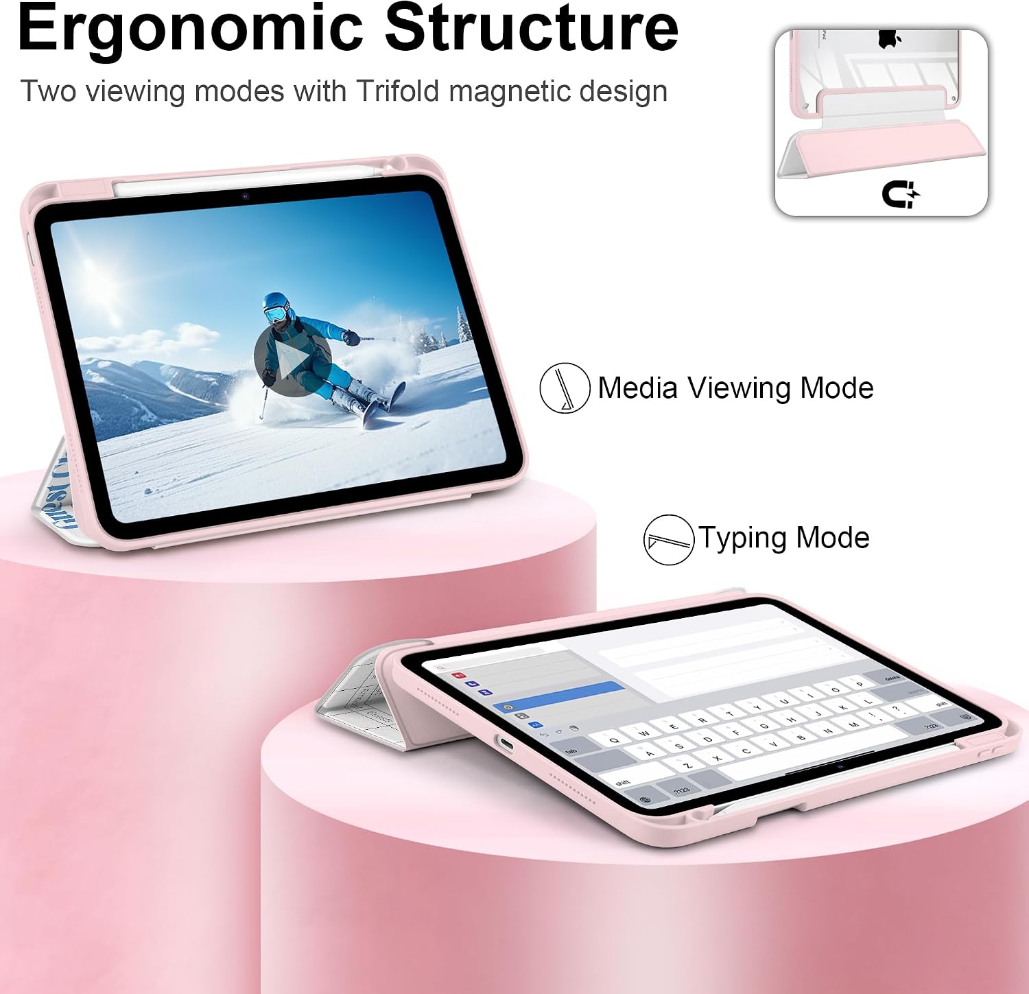 TWOLSKOO for iPad 11th & 10th Gen Case with Pencil Holder, Trifold Stand, Auto Sleep/Wake, Clear Acrylic Back with TPU Bumper, for iPad 11-inch (2025, A16 Chip) & 10.9-inch (2022), Guest Check