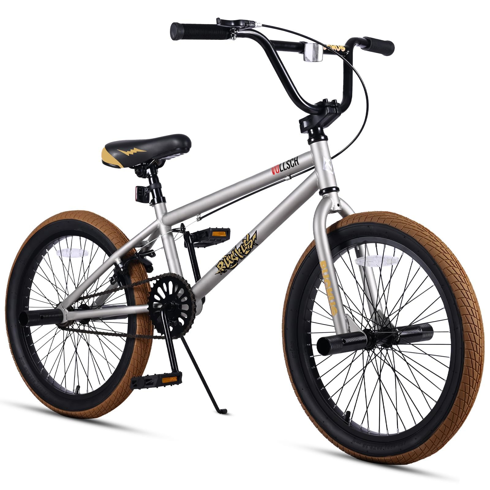 Photo 1 of ***NOT EXACT TO STOCK IMAGE/VIEW ALL IMAGES***
8/2/2026 ***MINOR DAMAGE***
vollsch Freestyle BMX Bikes 20 Inch Kids Bicycle for 8-15 Years Old Teens, Boys, Girls, Beginner-Lever Riders, Titanium Silver