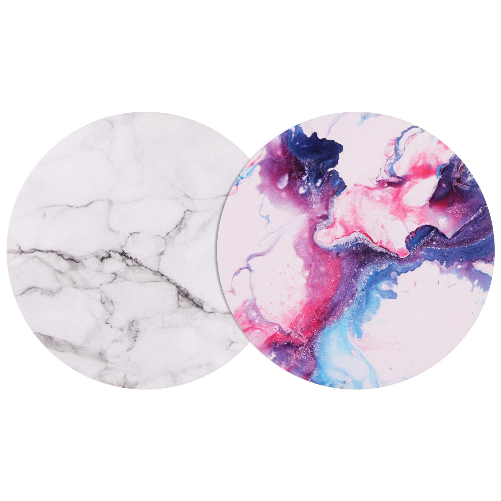 Harapu Coasters for Drinks, Absorbent Coaster with Cork Base, 4'' Diameter Ceramic Drink Coasters for Cold Drinks Wine Gl Cups Mugs, Pack of 2