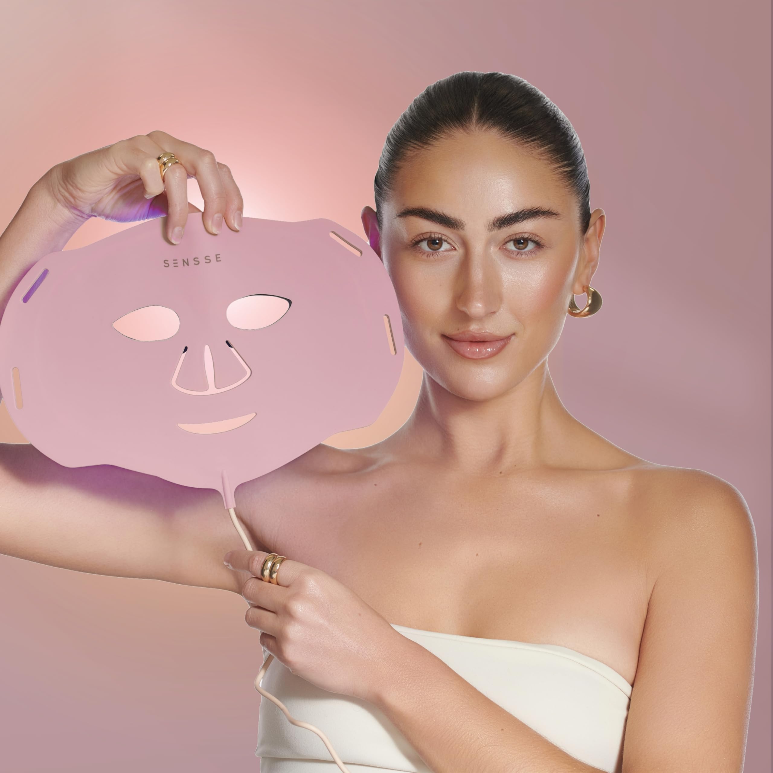 SENSSE - Maschera professionale a LED, in silicone morbido e flessibile di alta qualità, per un uso sicuro e confortevole per qualsiasi forma del viso