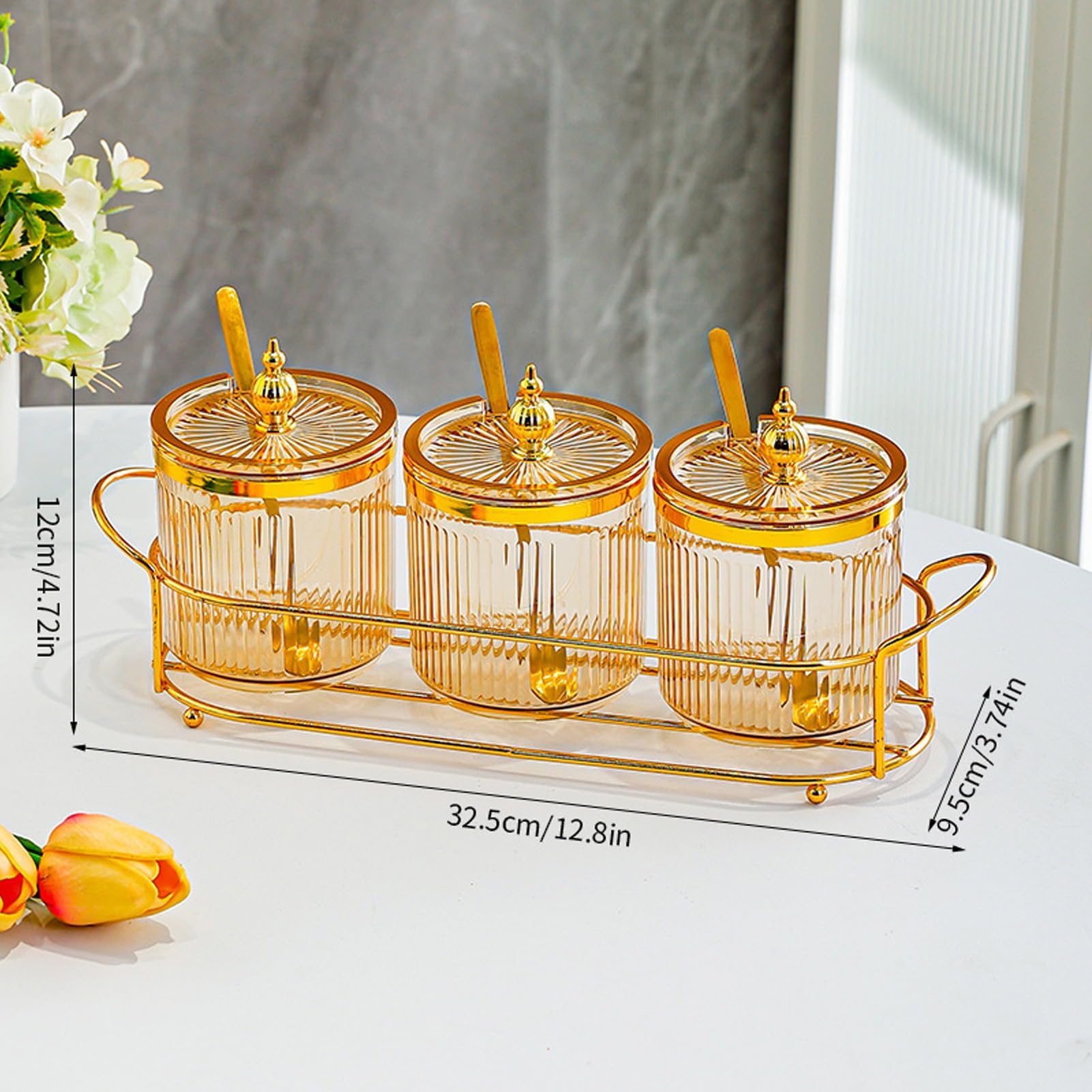 Tarros herméticos para condimentos con tapa y cuchara, recipientes de almacenamiento transparentes para especias, condimentos y azúcar, ideal para despensa, nevera, camping, hogar y restaurante