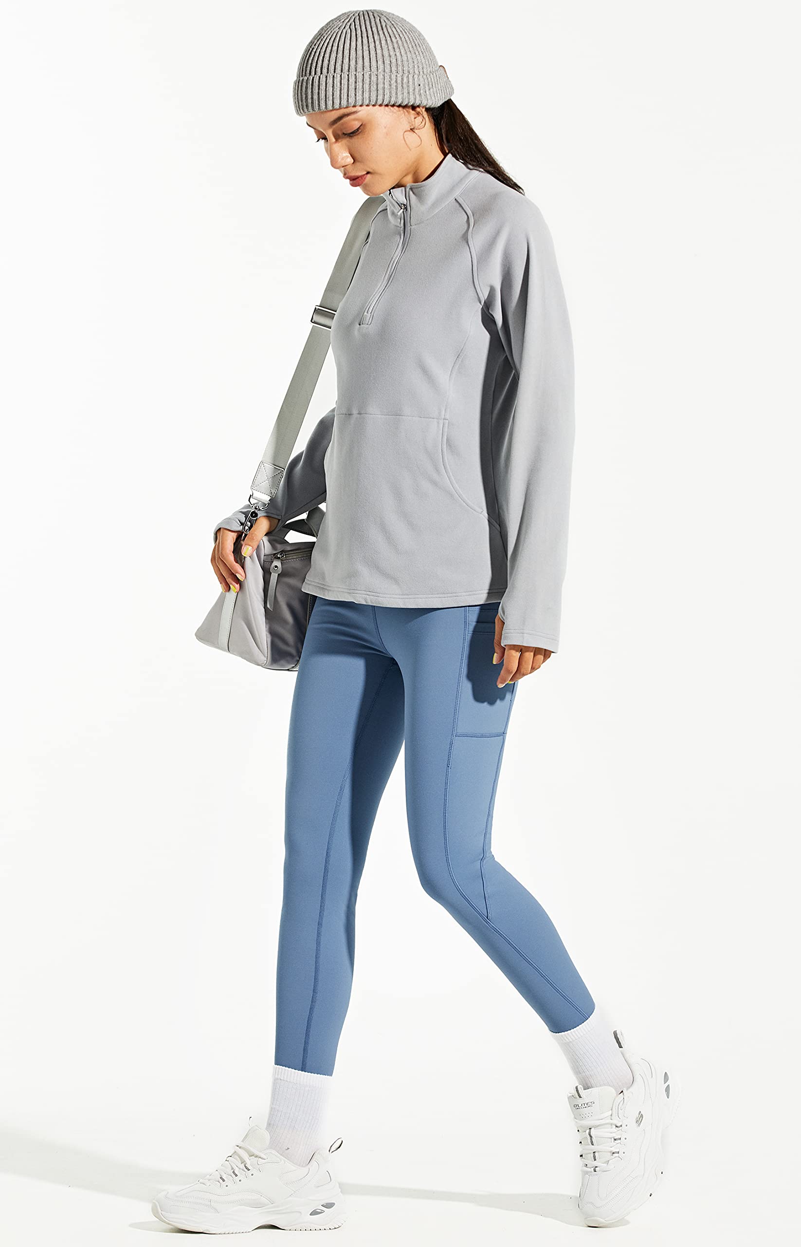 Libin Leggings Termici da Donna Inverno Leggings con Fodera in Pile Resistente all'Acqua Pantaloni Caldi Vita Alta Leggings da Trekking con Tasche