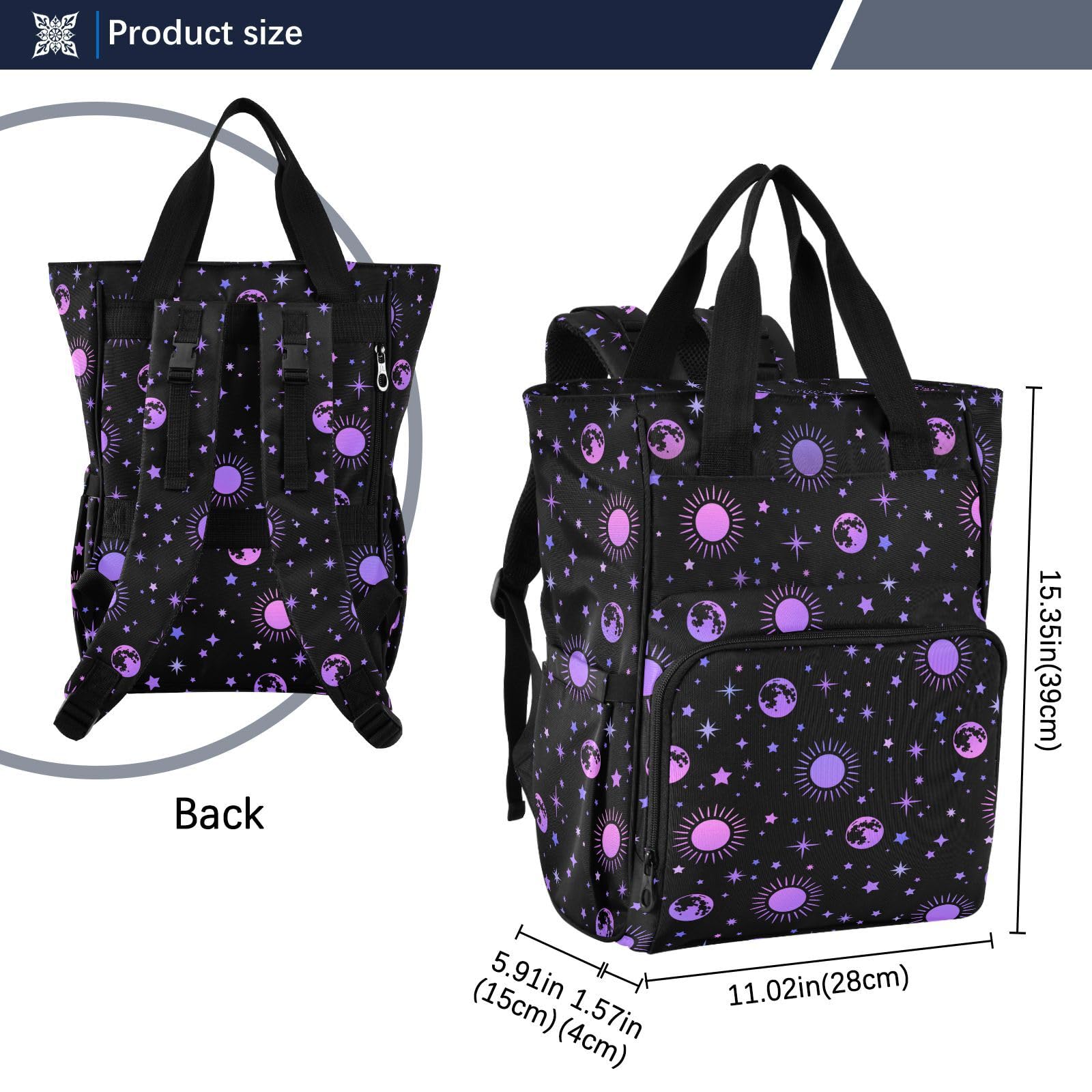 ALAZA Zaino per il cambio del bambino, borsa fasciatoio con scheletro surfista surf borsa multifunzionale per pannolini tote grande capacità mamma papà zaino