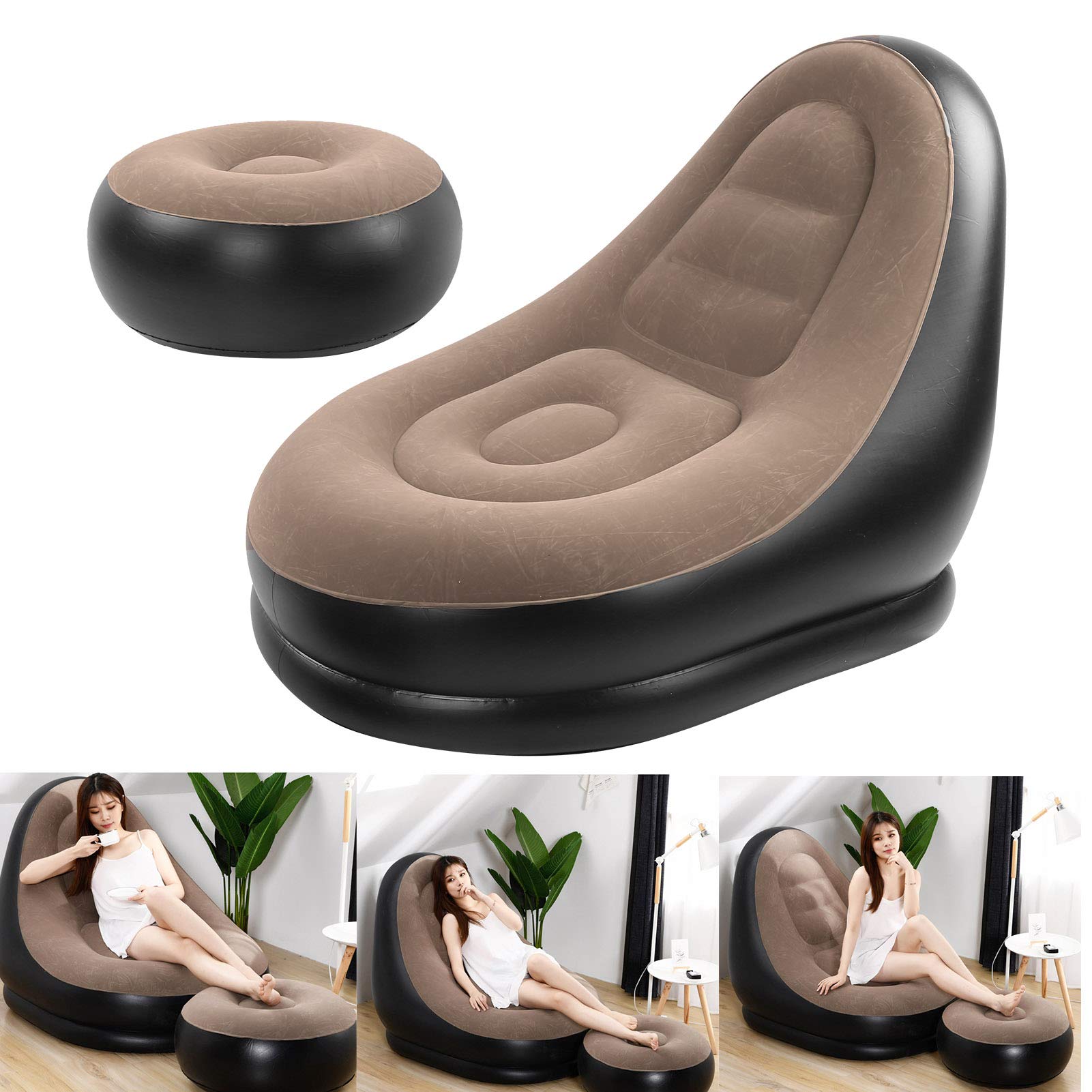 Inflatable Sofa, Inflatable Inflation Sofa Flocking Sofa, for Outdoor Home Beginner Fitness'-image-37