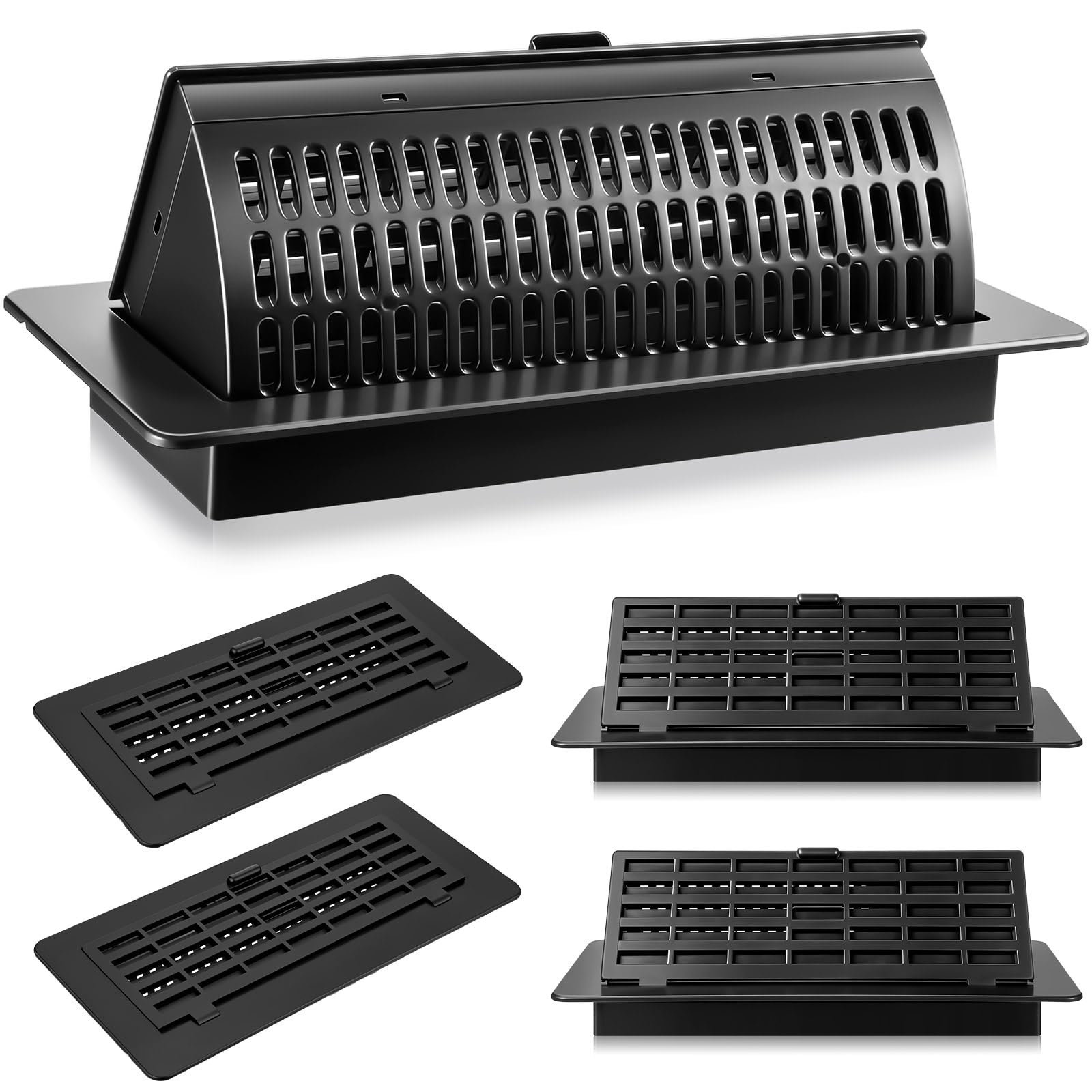 Photo 1 of Fuutreo 4 Pack 2 in 1 4 x 10 Floor Register with Vent Deflector Adjustable Air Vent Covers Deflectors for Home, Office, Floor, Ceiling Energy Saving Airflow Control
