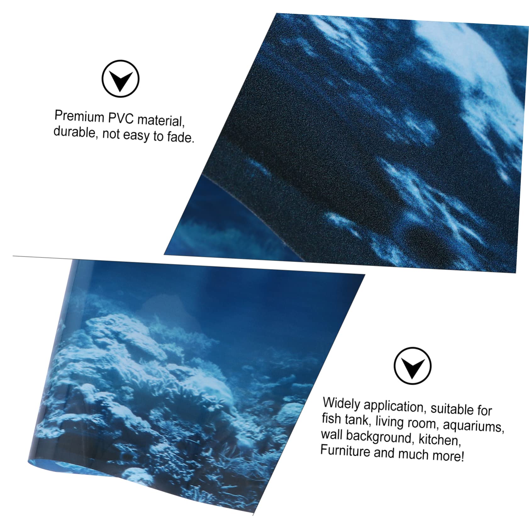 Beaupretty 2pièces Poster Décoratif pour Aquarium Autocollant Arrière-Plan De Poissons Et Décoration Murale pour Réservoir Eau